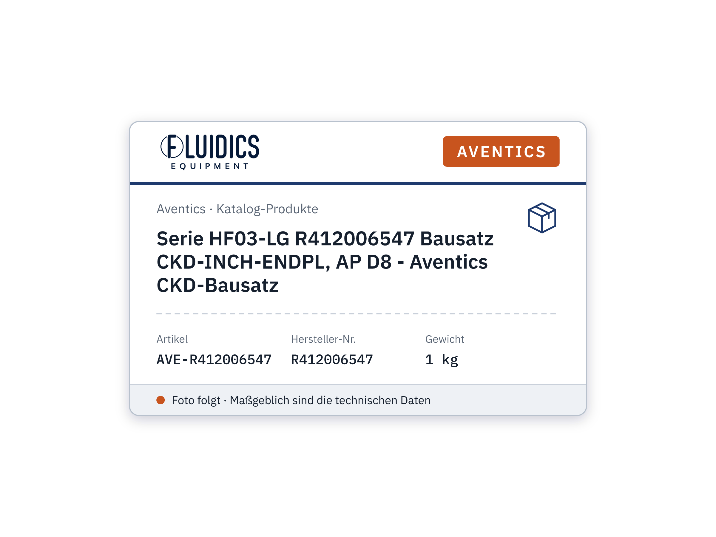 Serie HF03-LG R412006547 Bausatz CKD-INCH-ENDPL, AP D8 - Aventics CKD-Bausatz