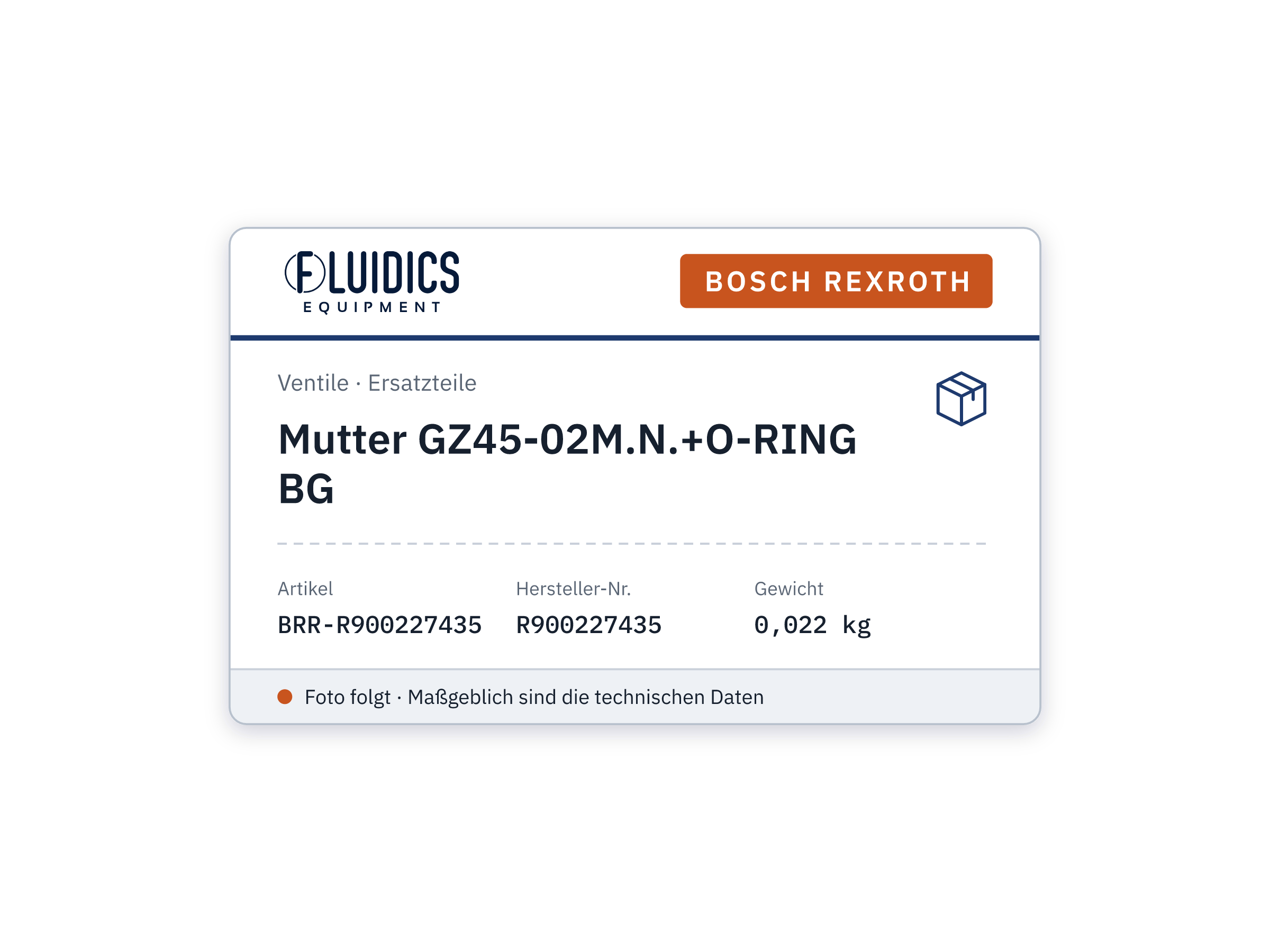 Mutter GZ45-02M.N.+O-RING BG - Bosch Rexroth R900227435