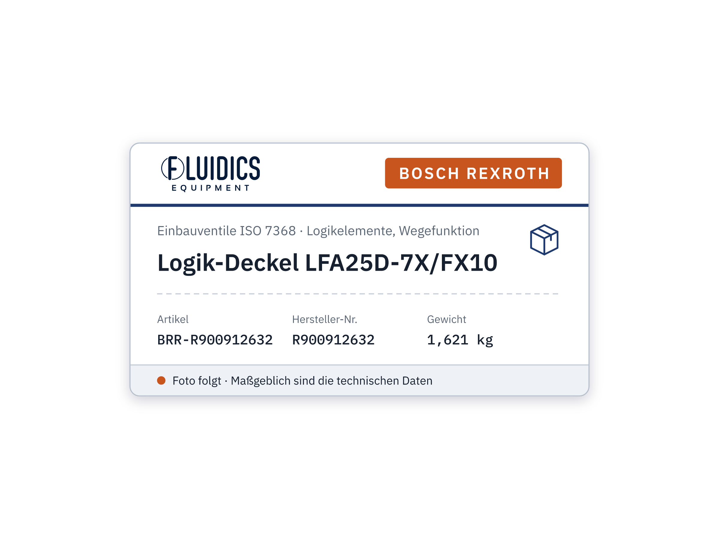 Logic Cover LFA25D-7X/FX10 - Bosch Rexroth R900912632