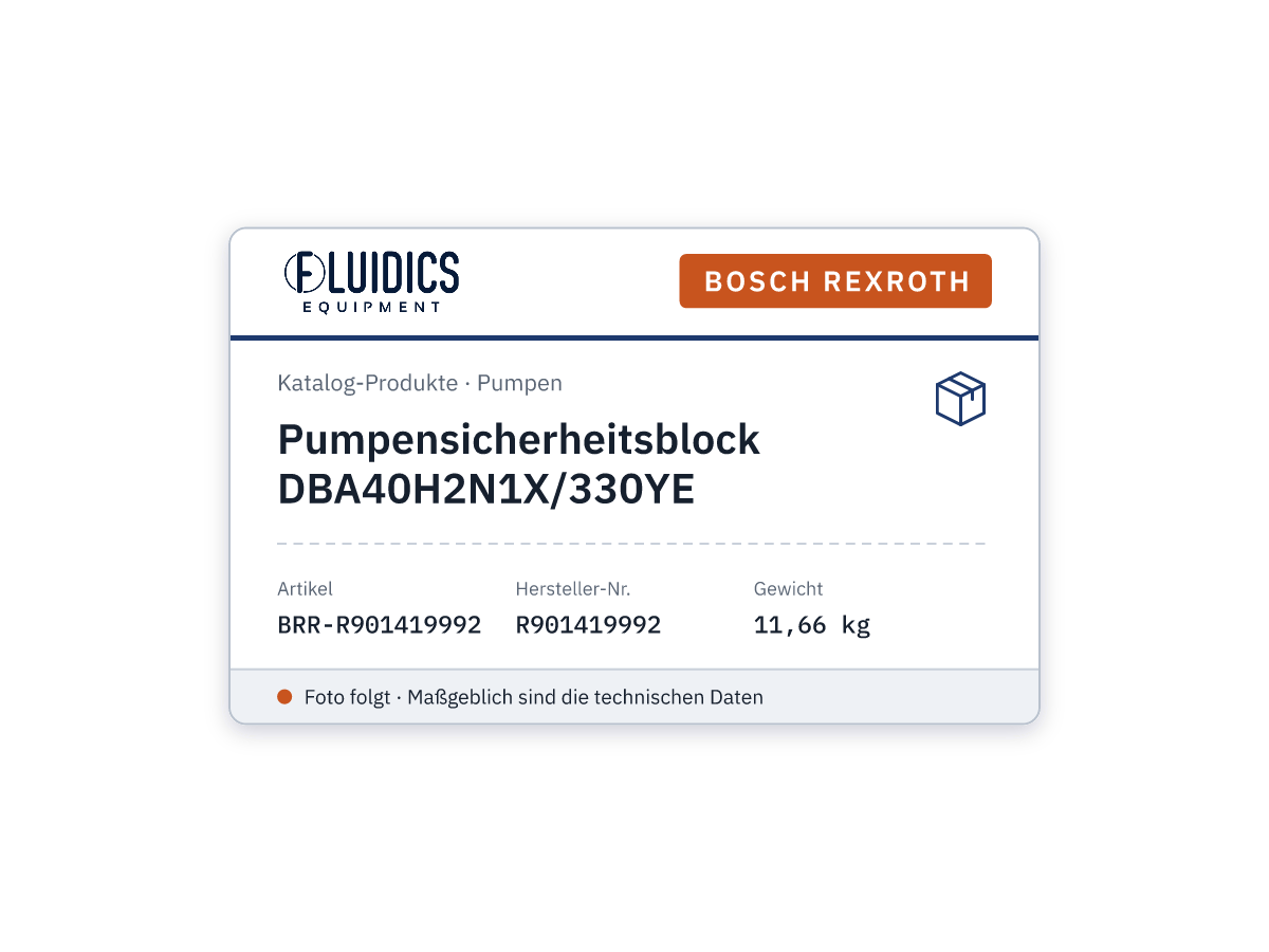 Pumpensicherheitsblock DBA40H2N1X/330YE - Bosch Rexroth R901419992