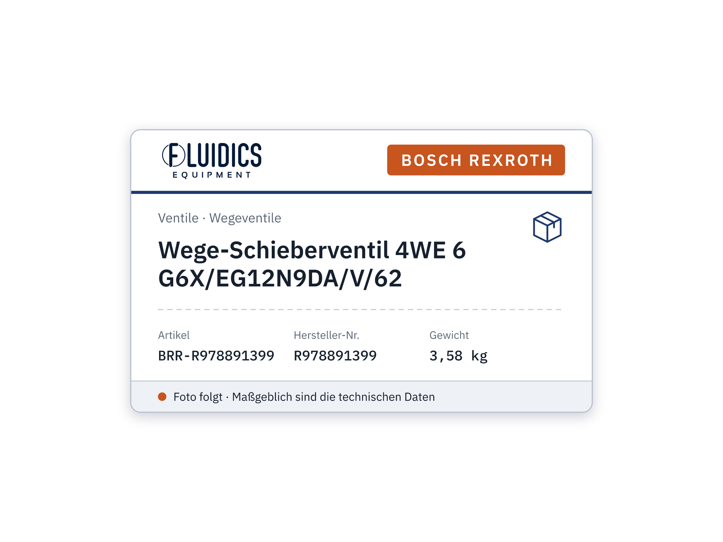 Wege-Schieberventil 4WE 6 G6X/EG12N9DA/V/62 - Bosch Rexroth R978891399