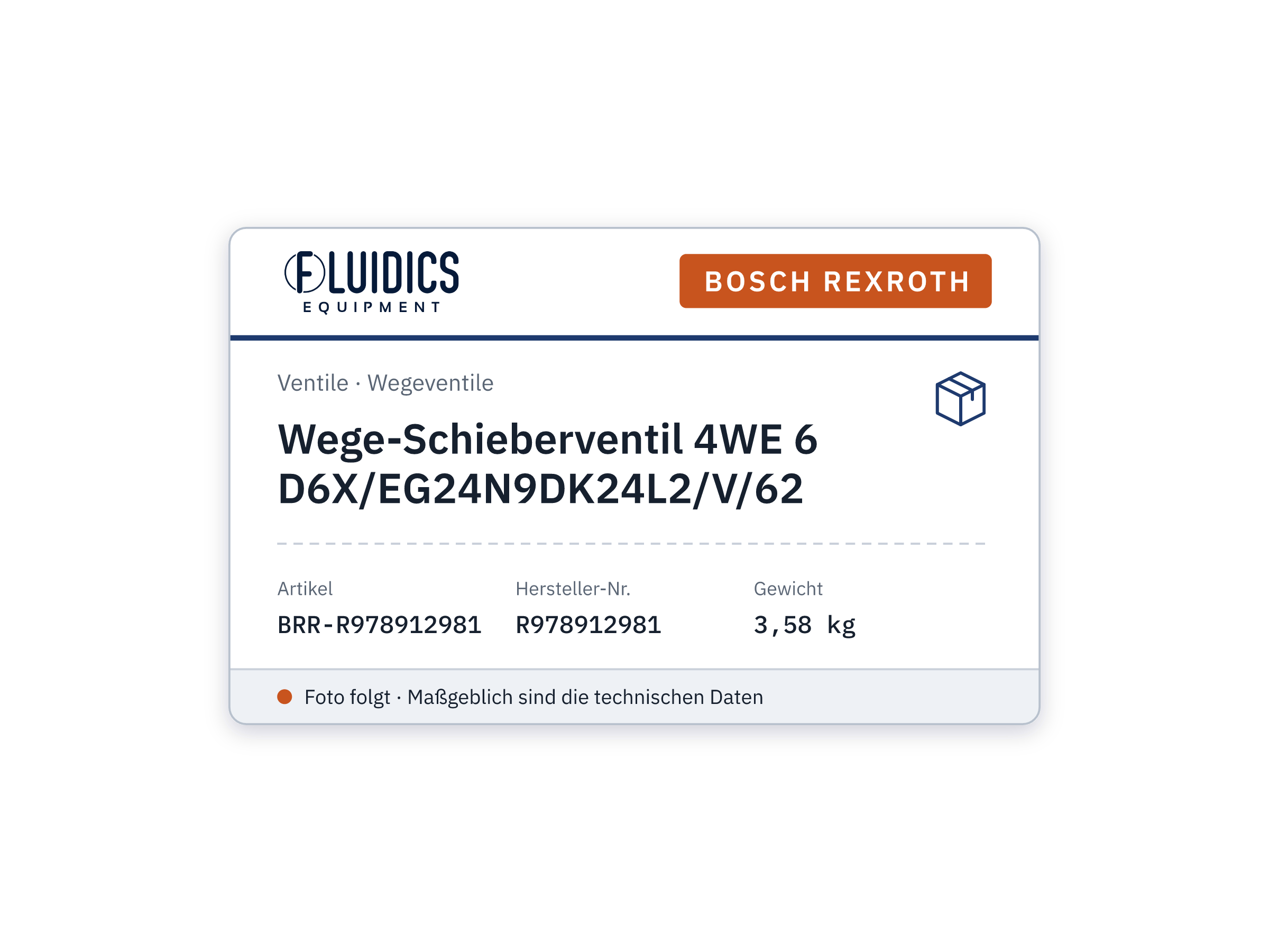 Wege-Schieberventil 4WE 6 D6X/EG24N9DK24L2/V/62 - Bosch Rexroth R978912981