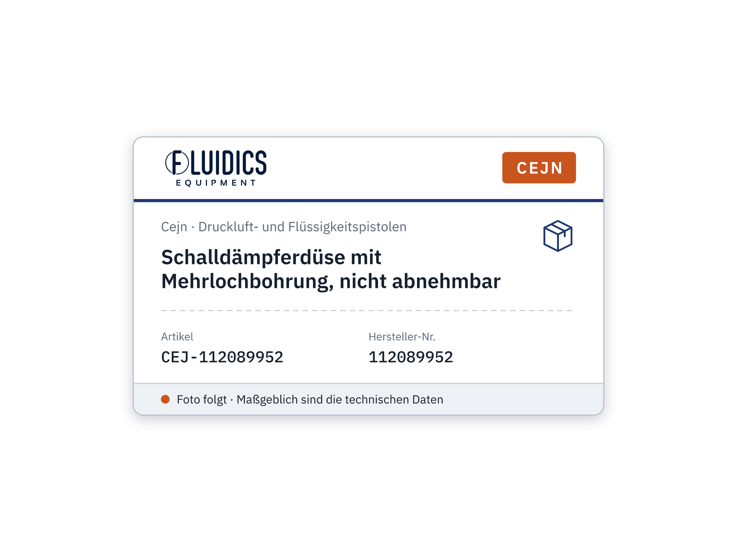 Schalldämpferdüse mit Mehrlochbohrung, nicht abnehmbar - Cejn 112089952