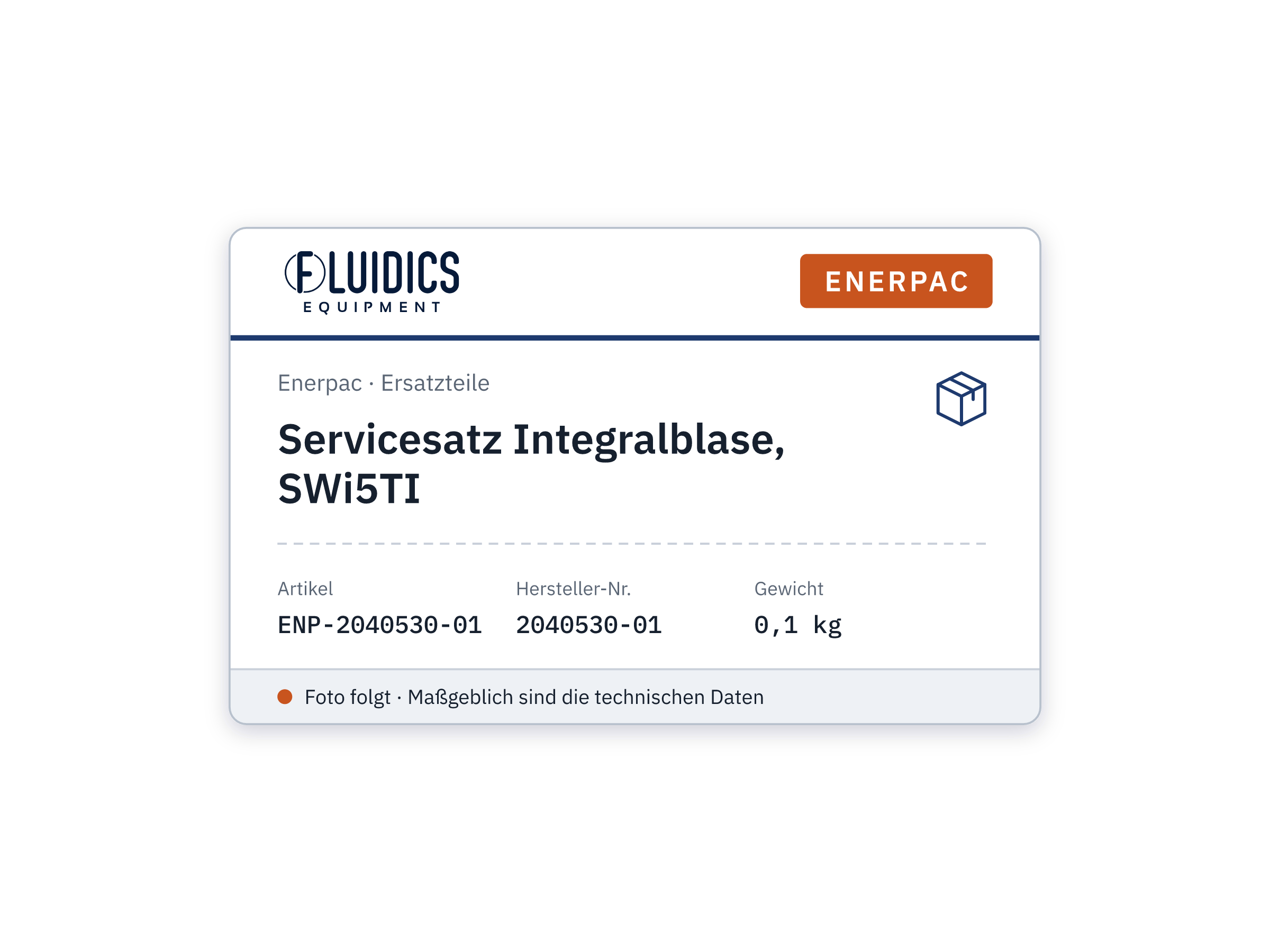 Servicesatz Integralblase, SWi5TI - Enerpac 2040530-01