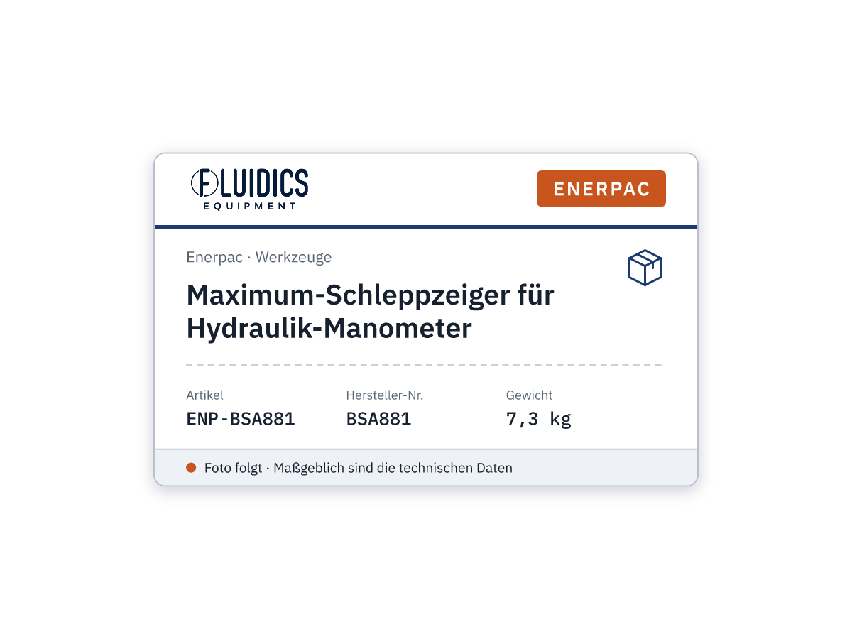 Maximum-Schleppzeiger für Hydraulik-Manometer - Enerpac BSA881