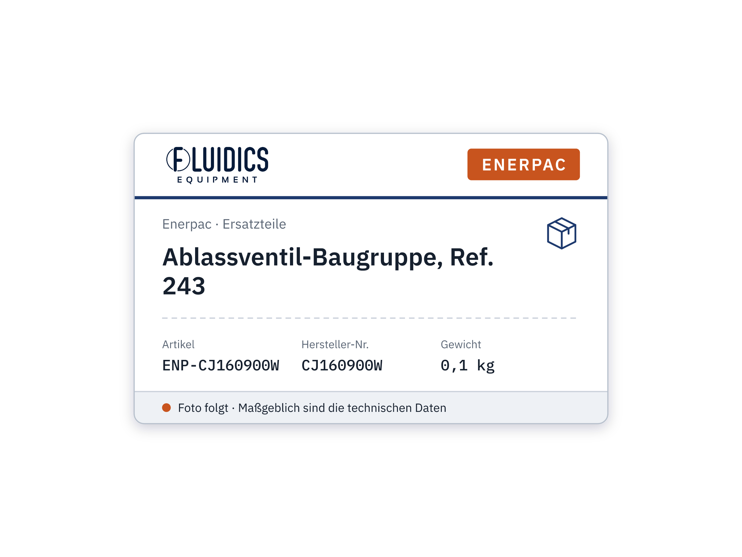 Ablassventil-Baugruppe, Ref. 243 - Enerpac CJ160900W