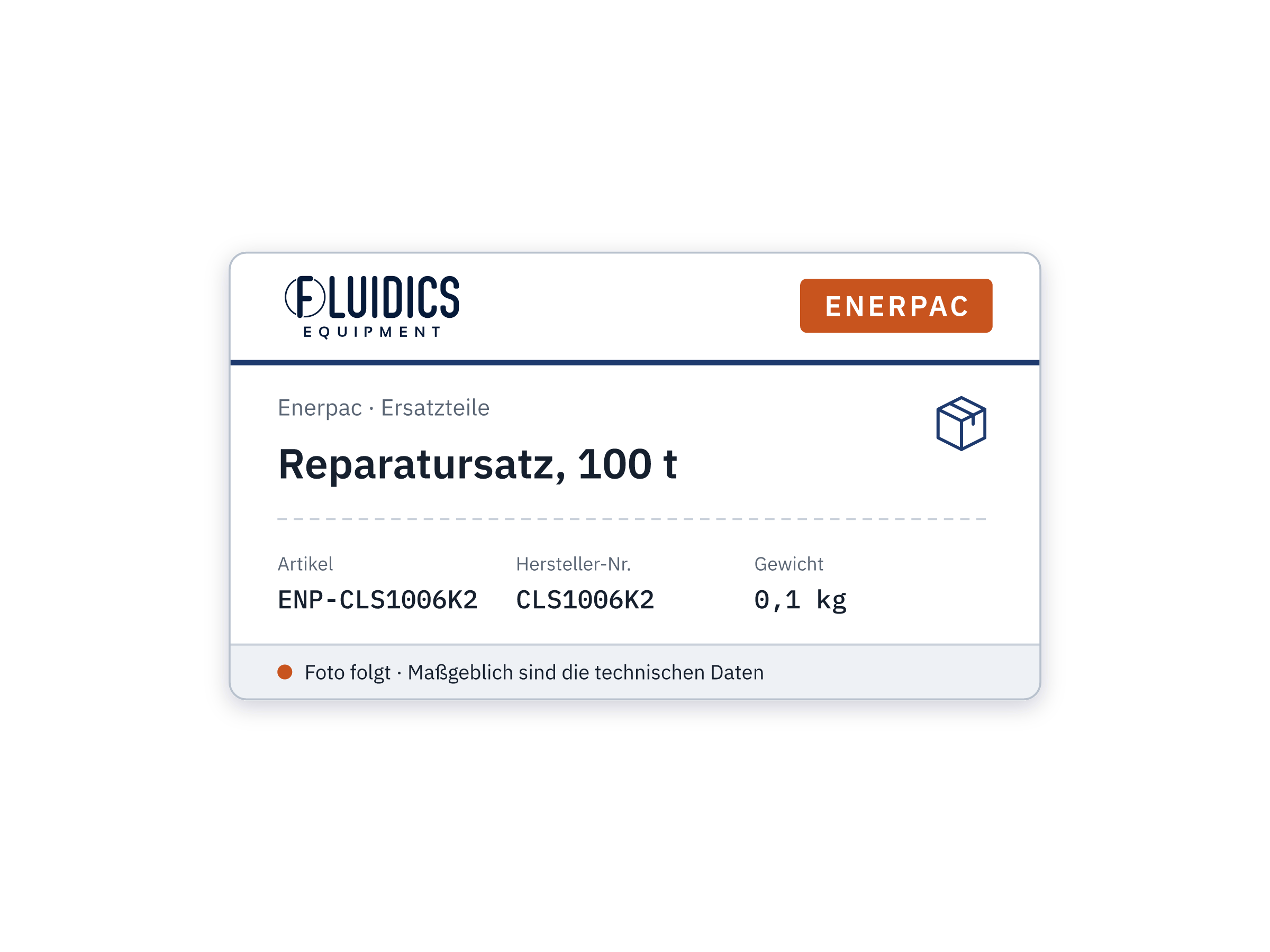 Reparatursatz, 100 t - Enerpac CLS1006K2