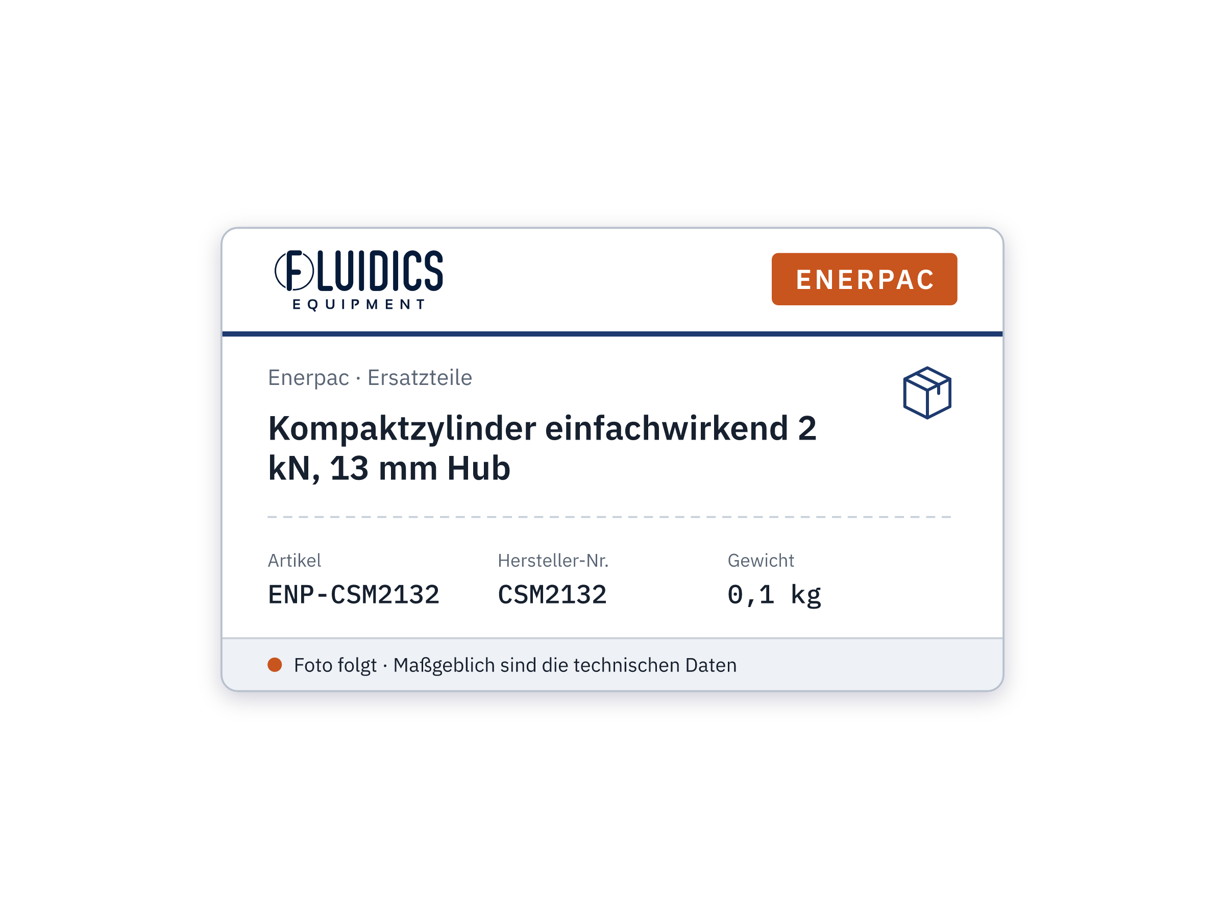 Kompaktzylinder einfachwirkend 2 kN, 13 mm Hub - Enerpac CSM2132