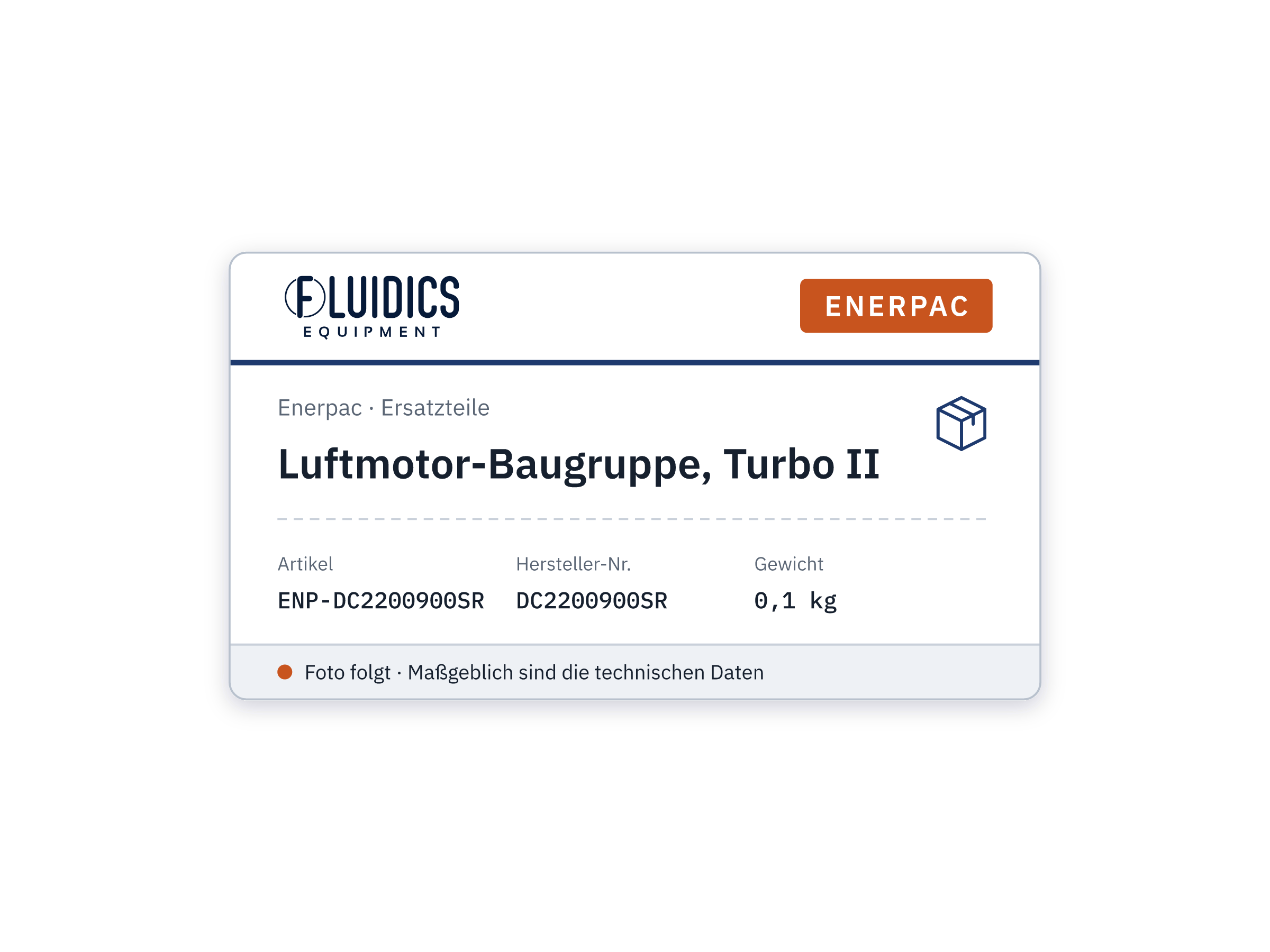 Air Motor Assembly, Turbo II - Enerpac DC2200900SR