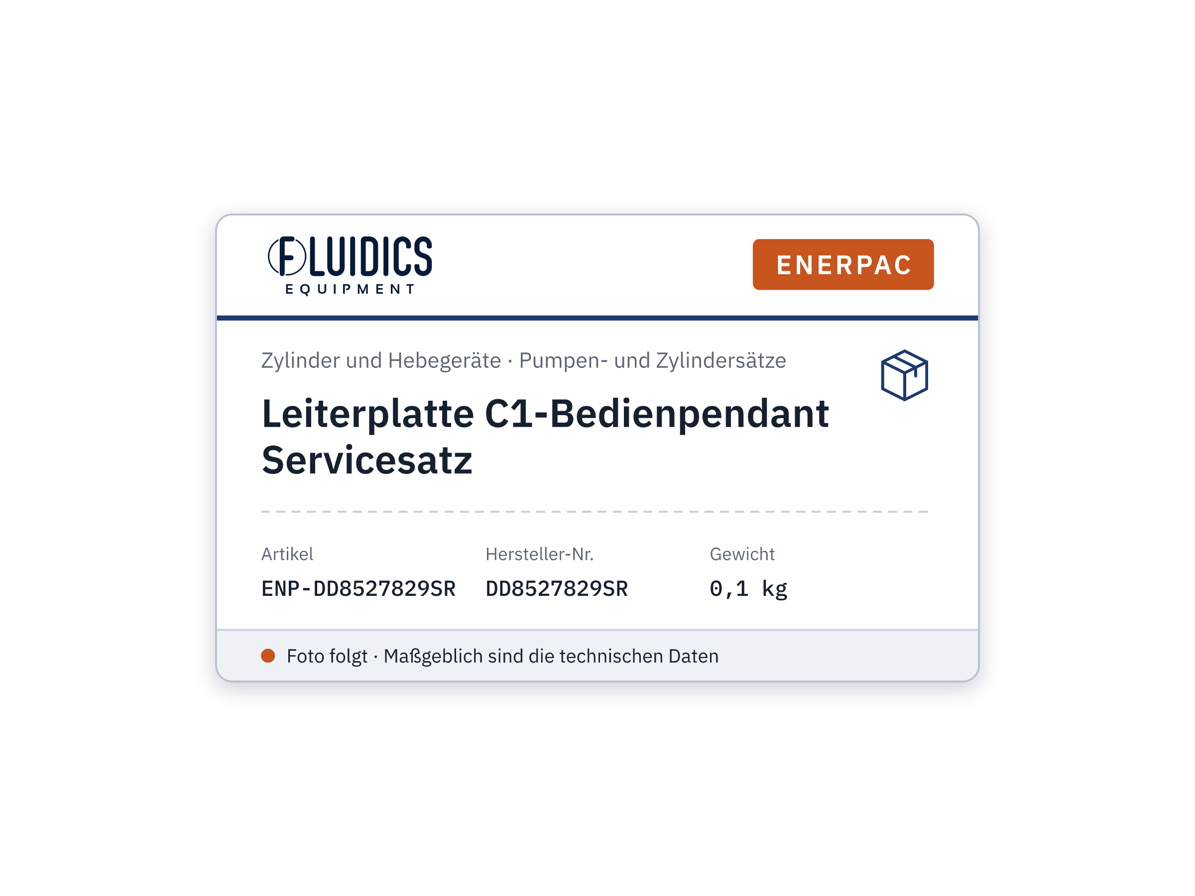 Leiterplatte C1-Bedienpendant Servicesatz - Enerpac DD8527829SR
