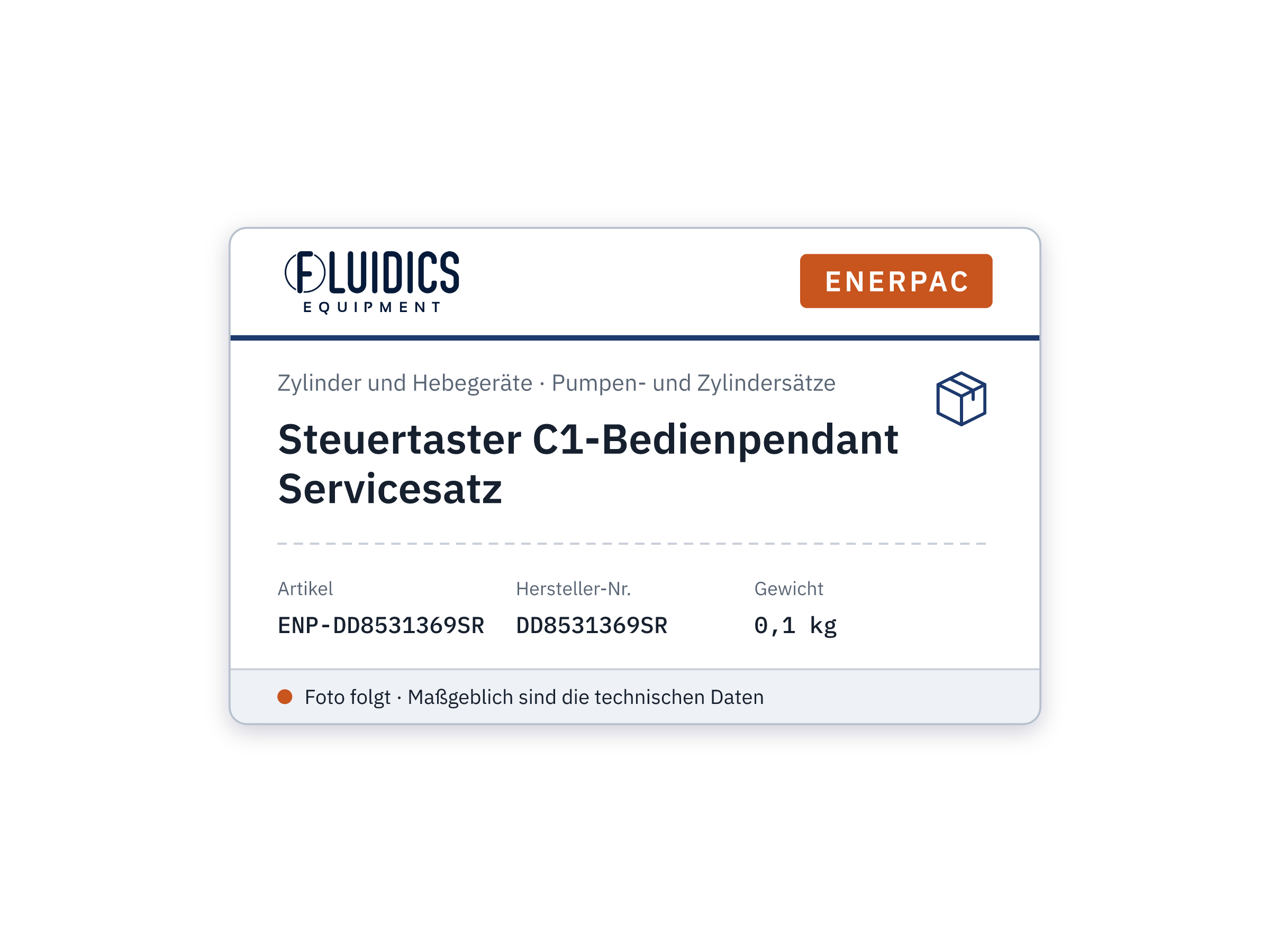 Steuertaster C1-Bedienpendant Servicesatz - Enerpac DD8531369SR