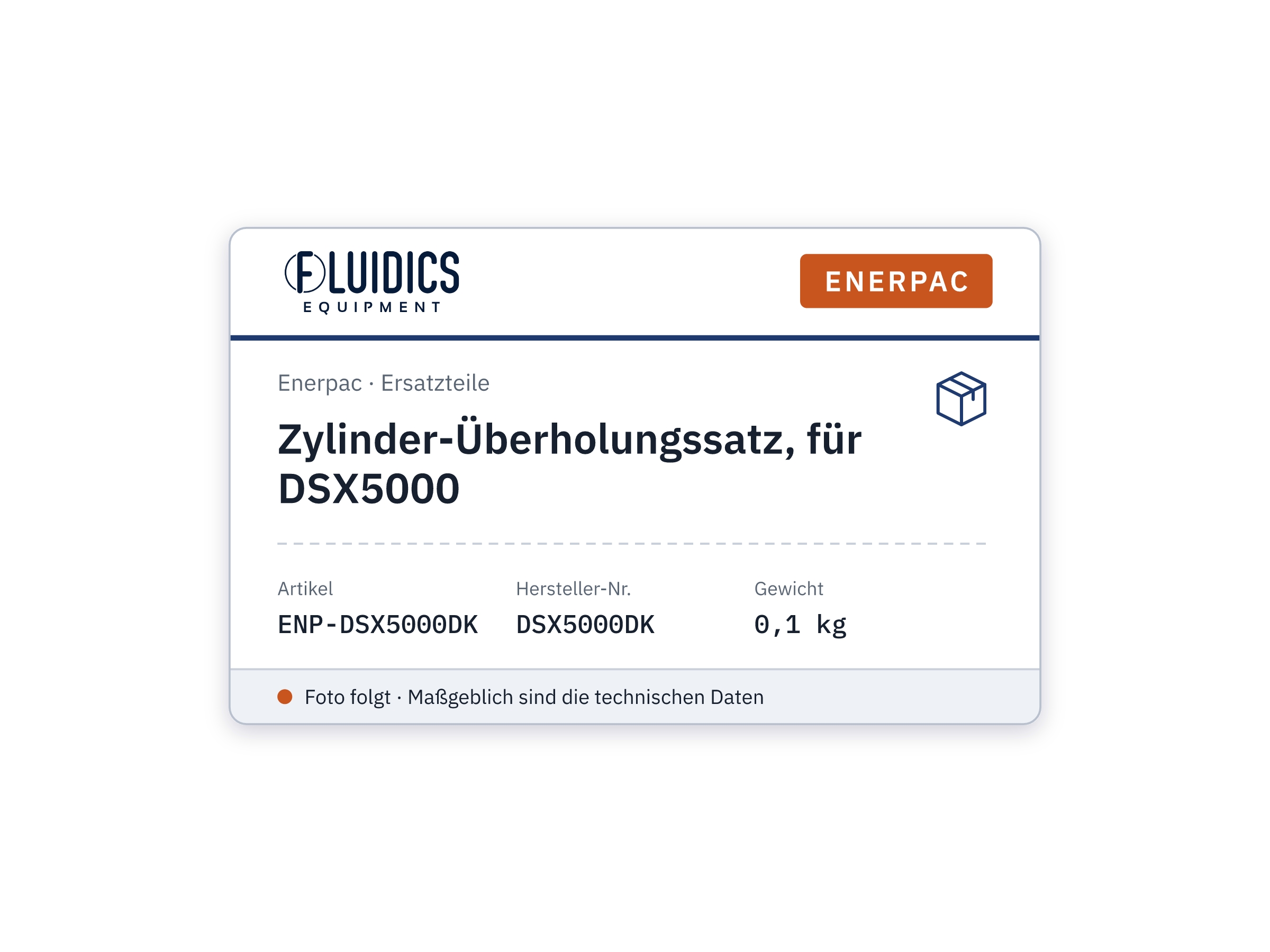 Zylinder-Überholungssatz, für DSX5000 - Enerpac DSX5000DK