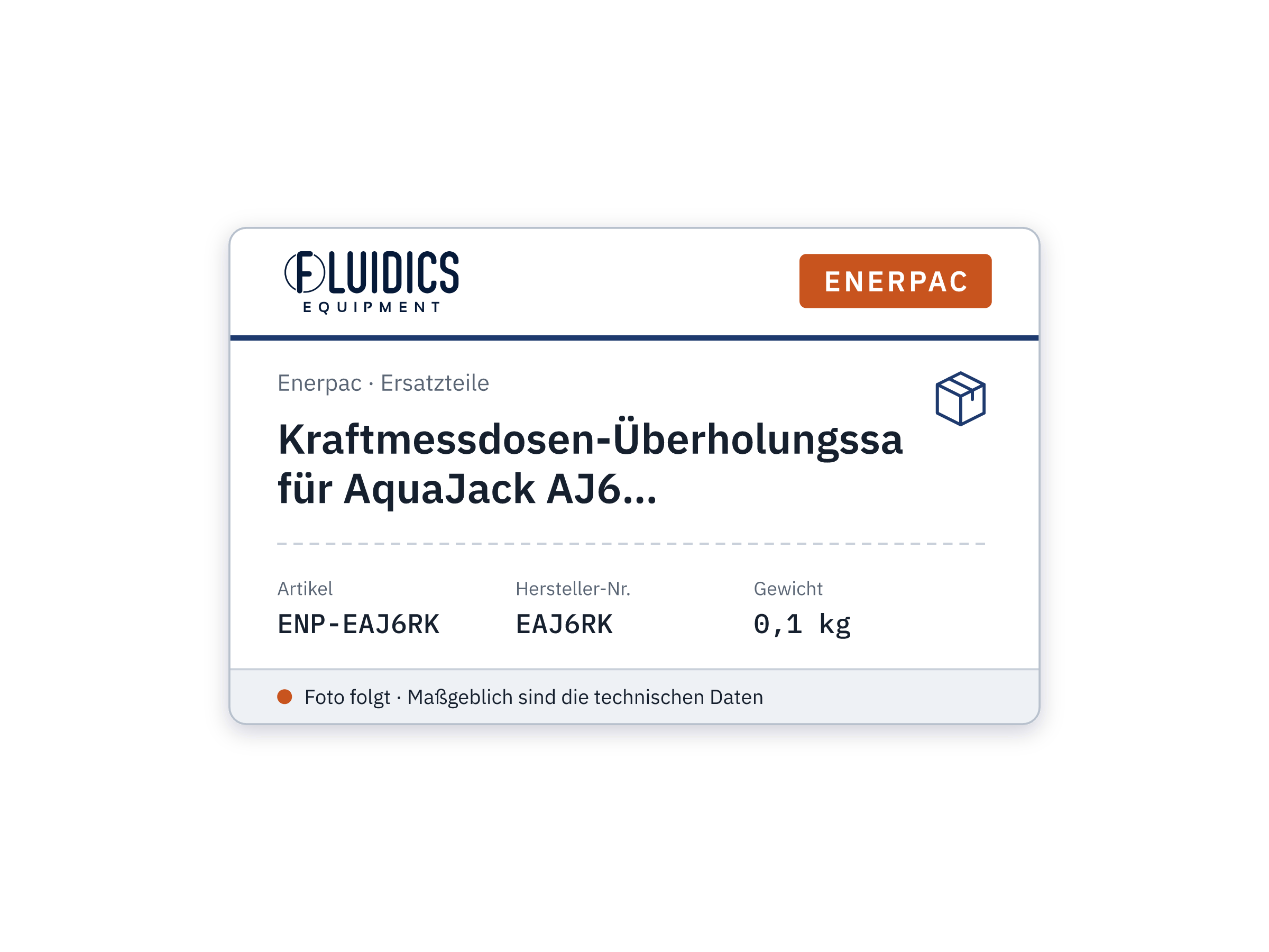 Kraftmessdosen-Überholungssatz, für AquaJack AJ6 - Enerpac EAJ6RK