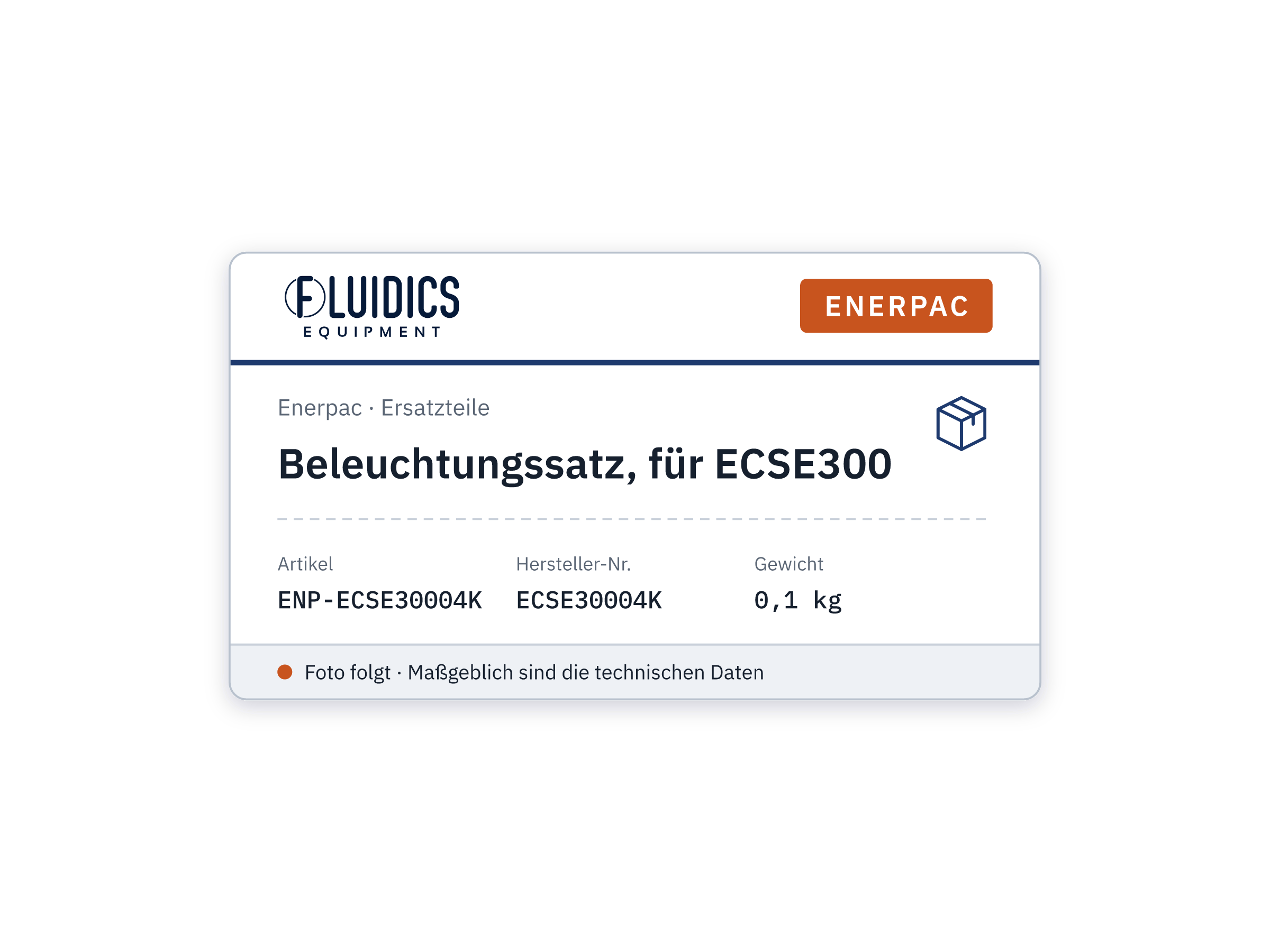 Light Kit, for ECSE300 - Enerpac ECSE30004K