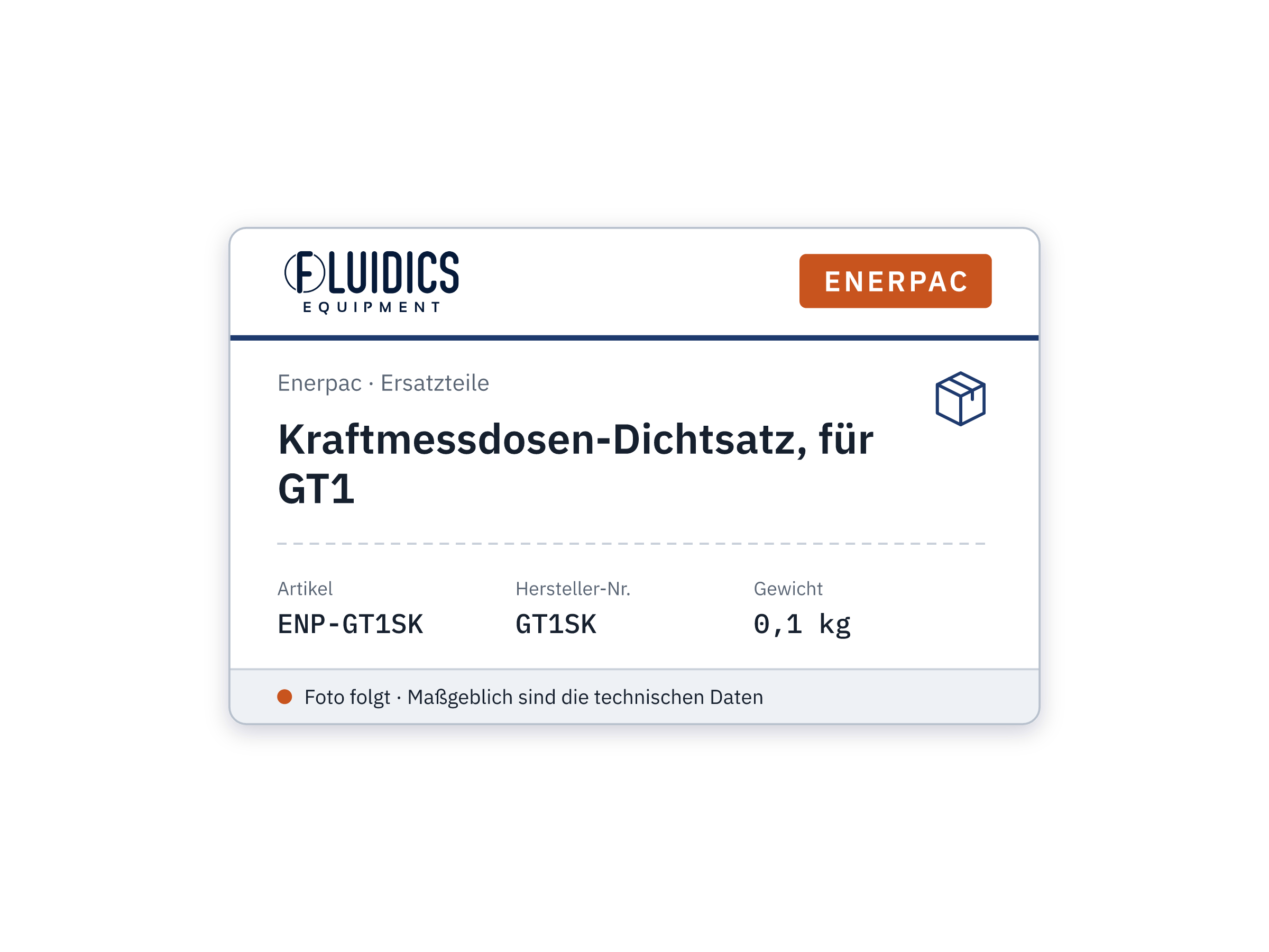 Kraftmessdosen-Dichtsatz, für GT1 - Enerpac GT1SK