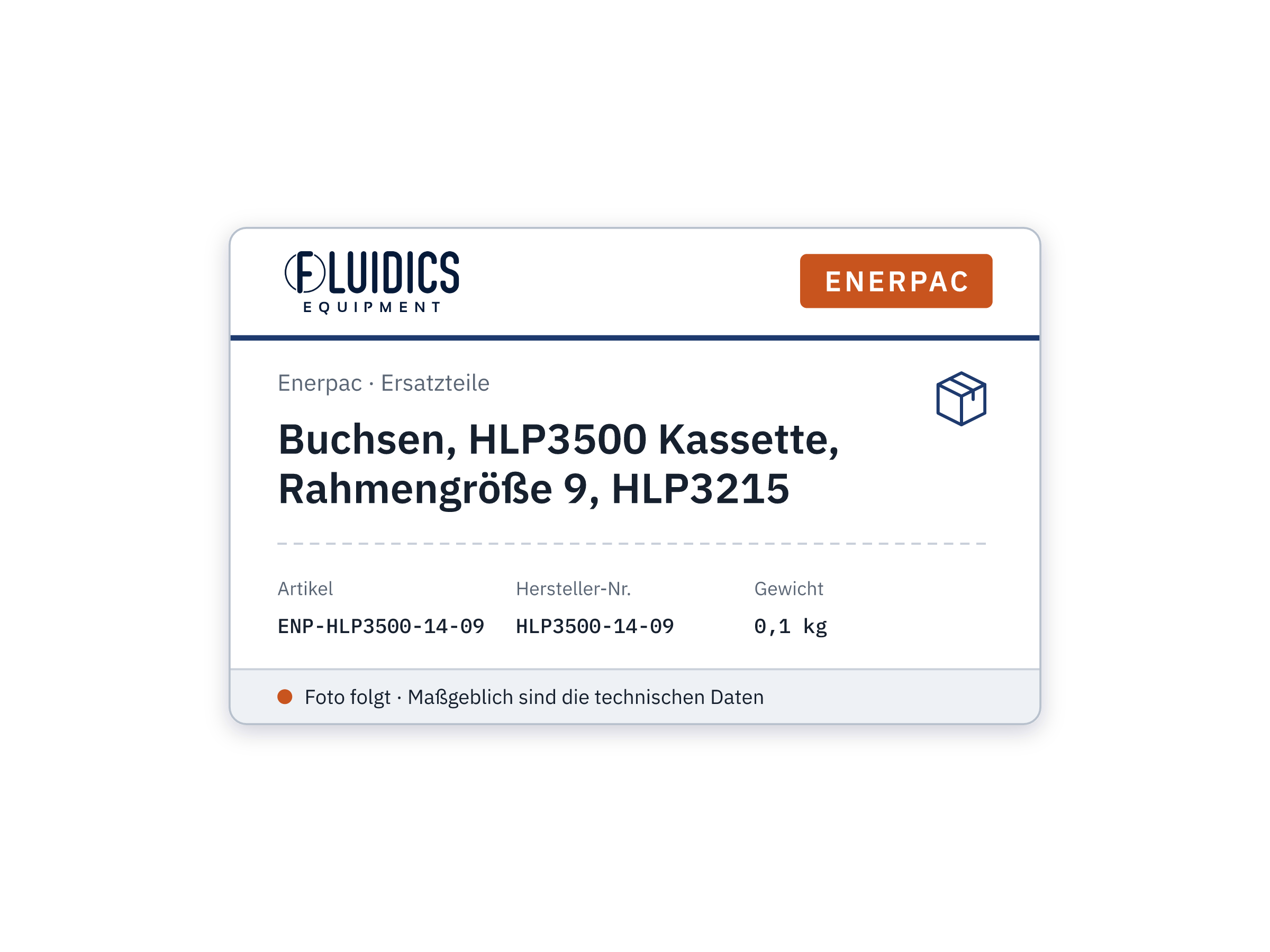 Buchsen, HLP3500 Kassette, Rahmengröße 9, HLP3215 - Enerpac HLP3500-14-09