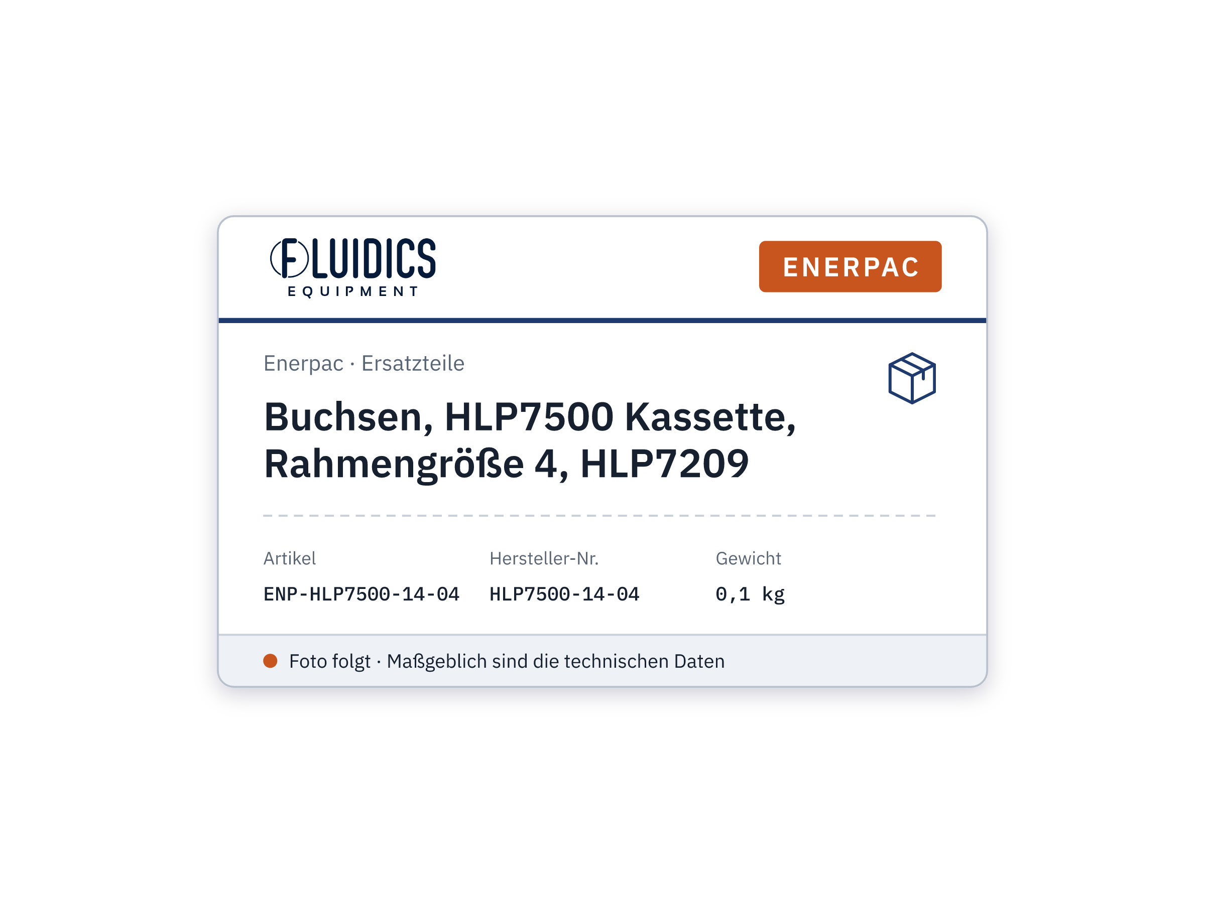 Buchsen, HLP7500 Kassette, Rahmengröße 4, HLP7209 - Enerpac HLP7500-14-04