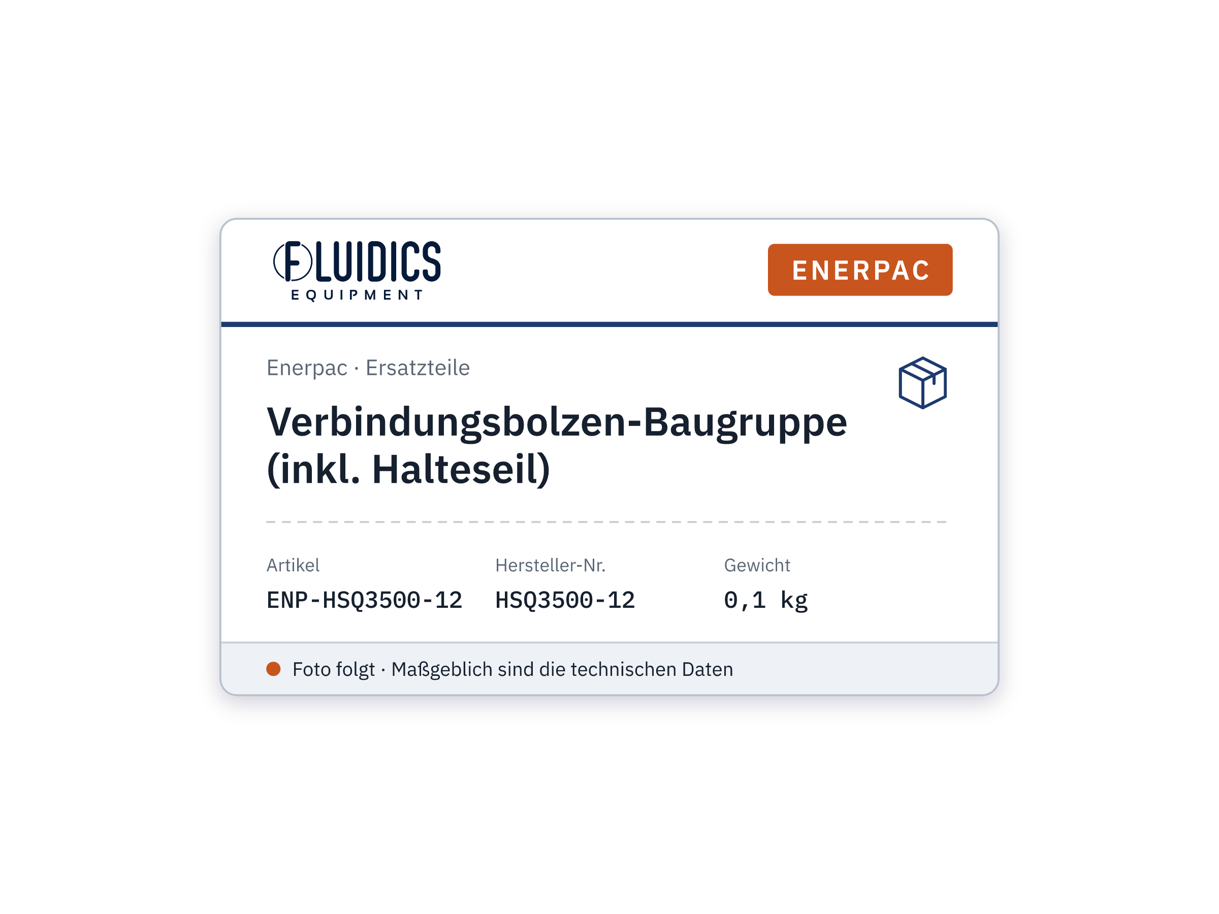 Verbindungsbolzen-Baugruppe (inkl. Halteseil) - Enerpac HSQ3500-12