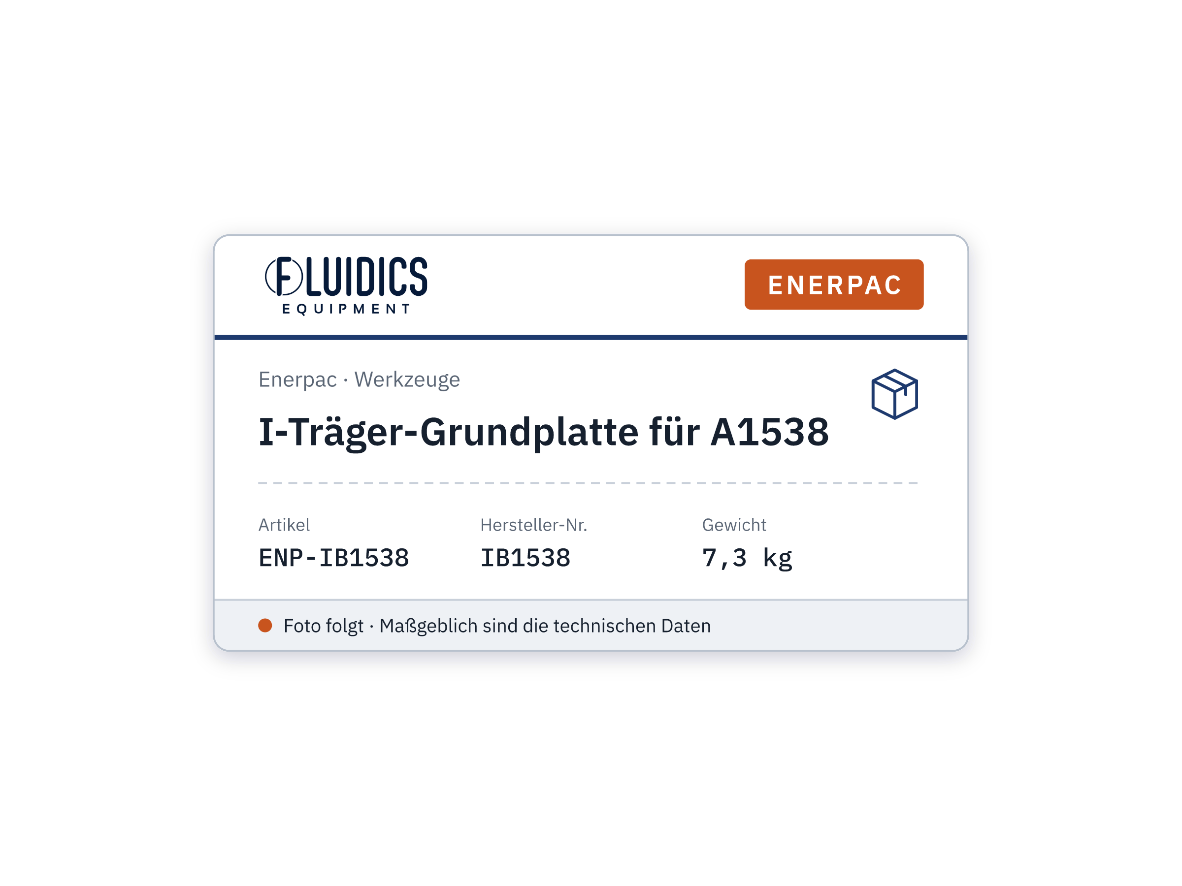 I-Träger-Grundplatte für A1538 - Enerpac IB1538