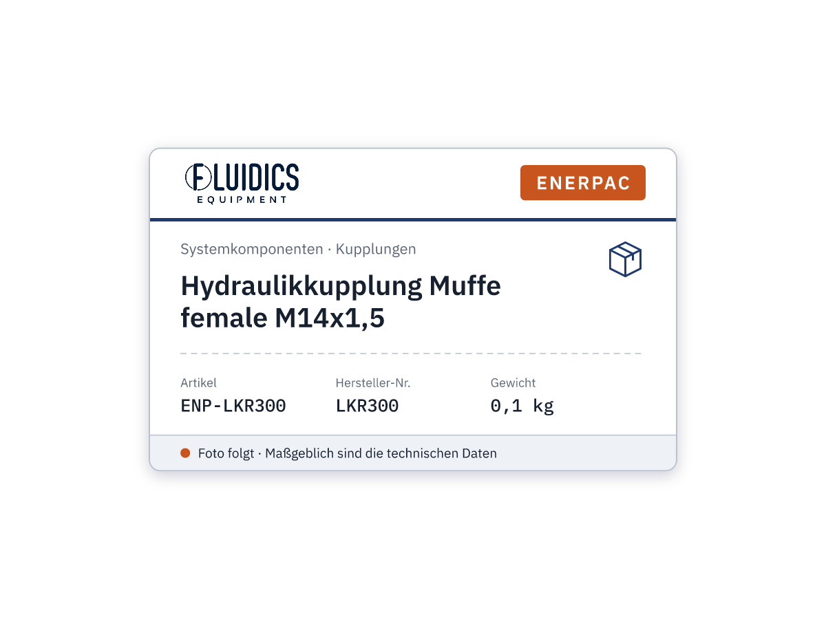 Hydraulikkupplung Muffe female M14x1,5 - Enerpac LKR300