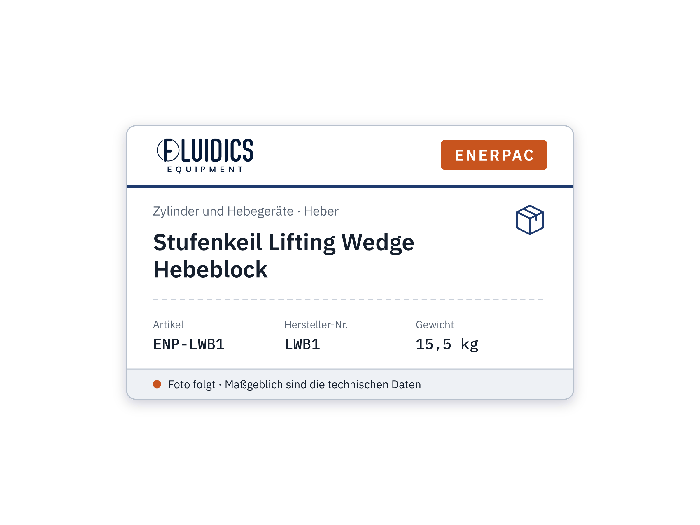 Stufenkeil Lifting Wedge Hebeblock - Enerpac LWB1