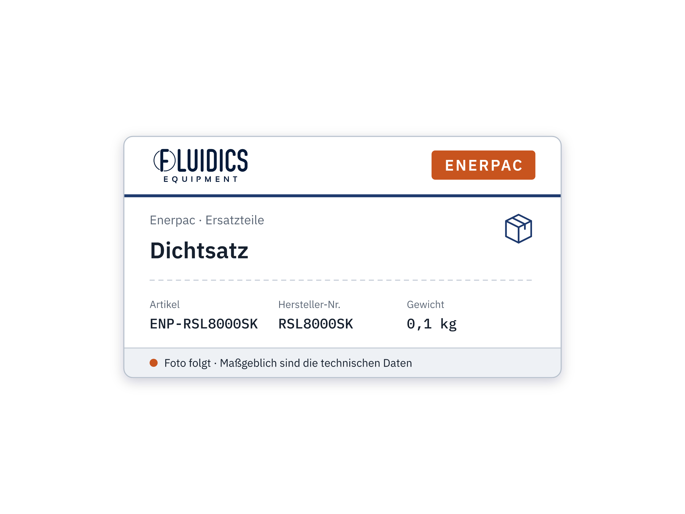 Dichtsatz - Enerpac RSL8000SK