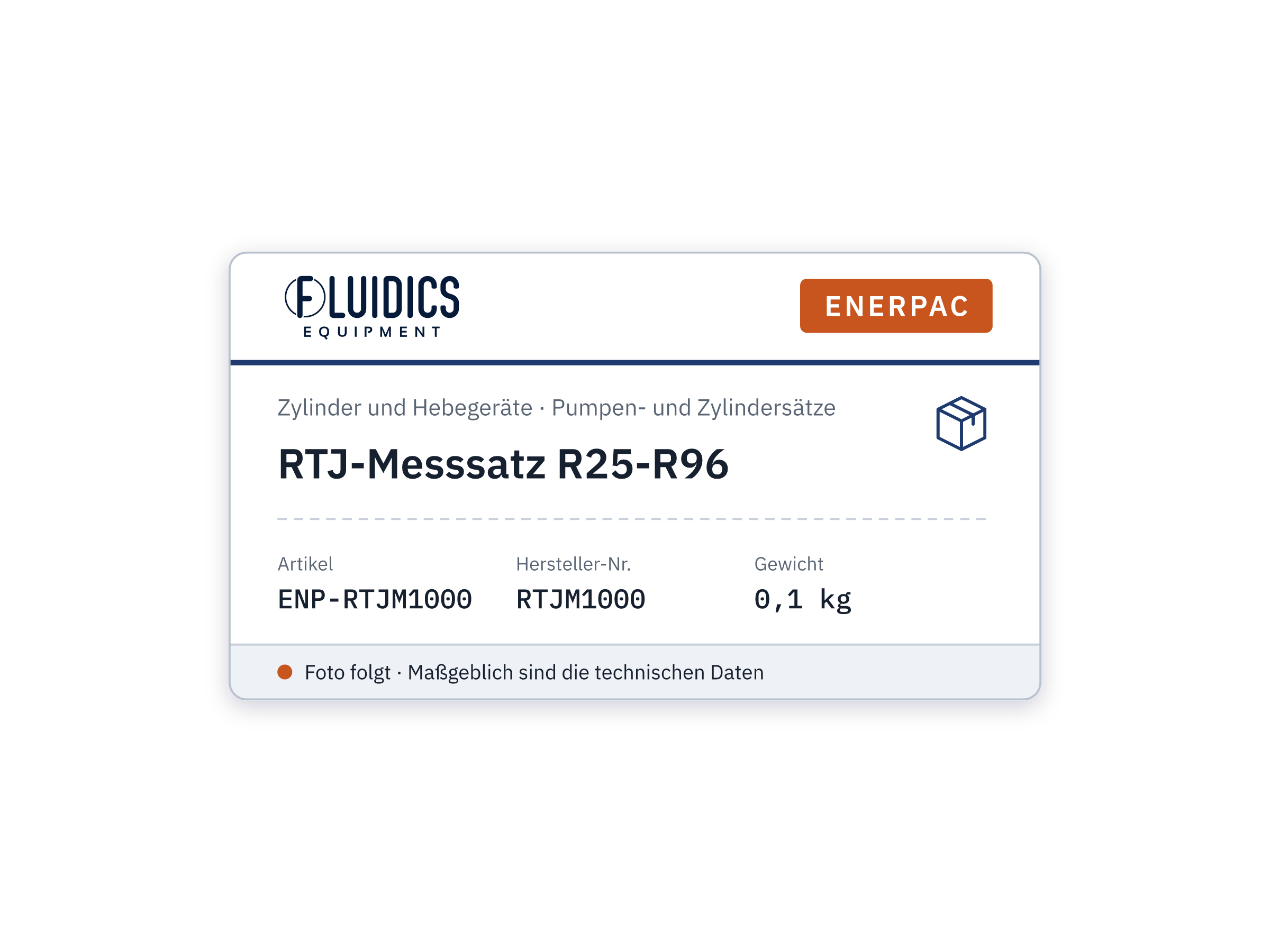 RTJ-Messsatz R25-R96 - Enerpac RTJM1000