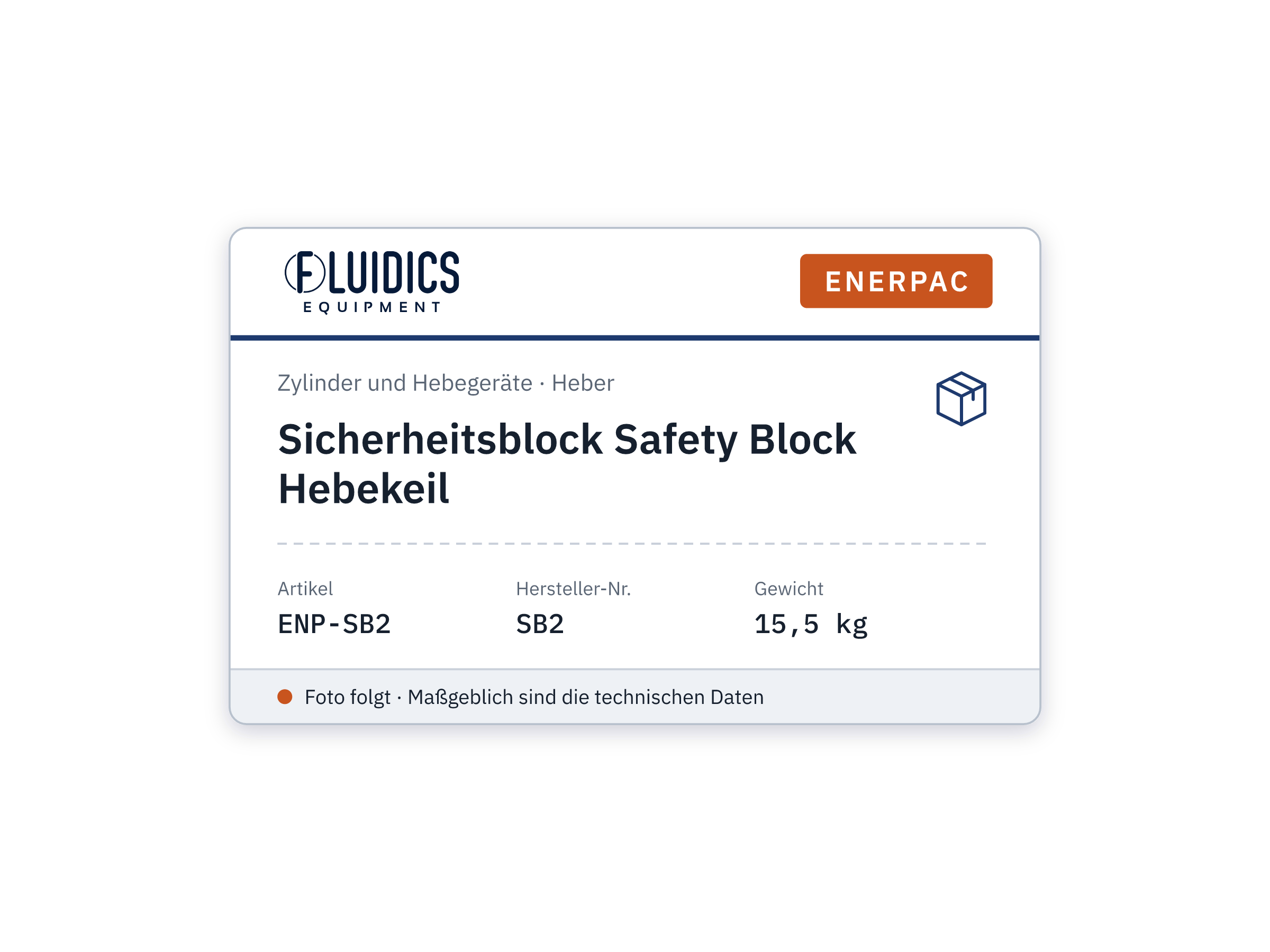Sicherheitsblock Safety Block Hebekeil - Enerpac SB2