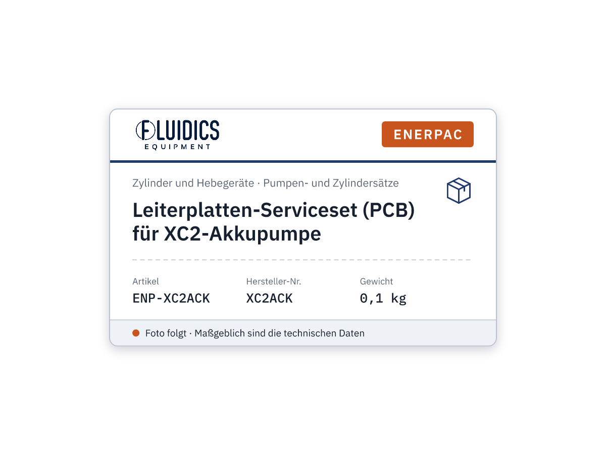 Leiterplatten-Serviceset (PCB) für XC2-Akkupumpe - Enerpac XC2ACK