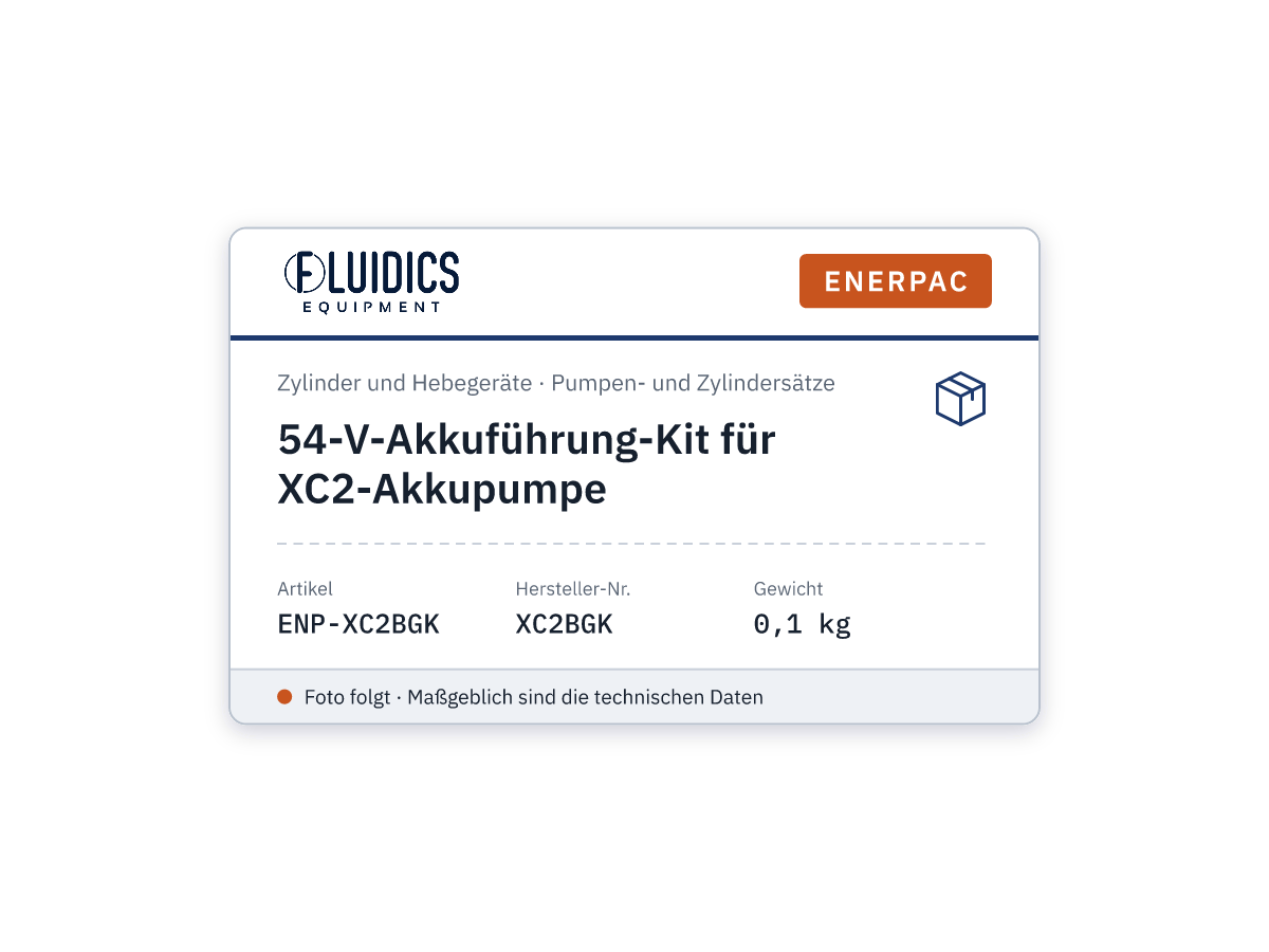 54-V-Akkuführung-Kit für XC2-Akkupumpe - Enerpac XC2BGK