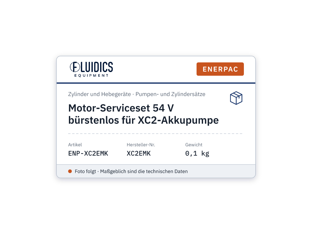 Motor-Serviceset 54 V bürstenlos für XC2-Akkupumpe - Enerpac XC2EMK