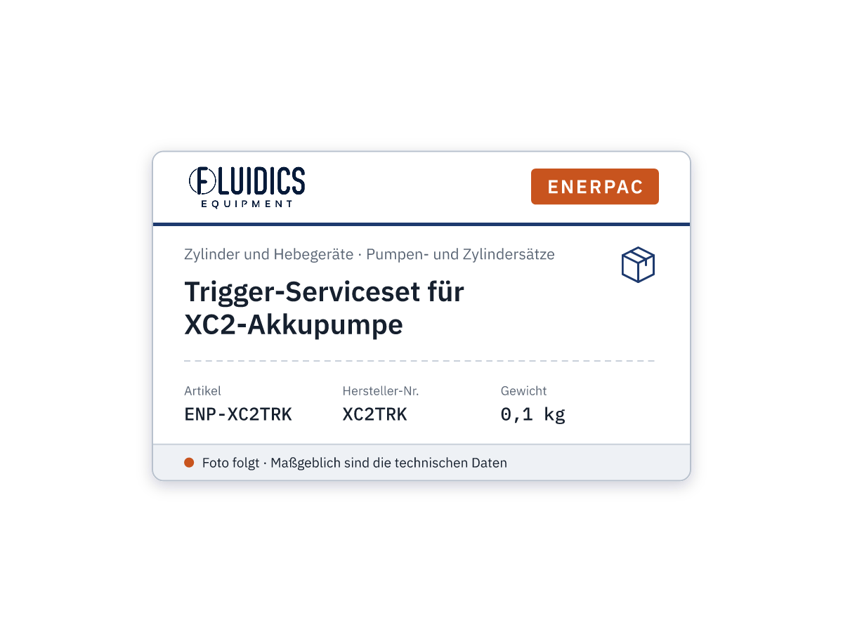 Trigger-Serviceset für XC2-Akkupumpe - Enerpac XC2TRK