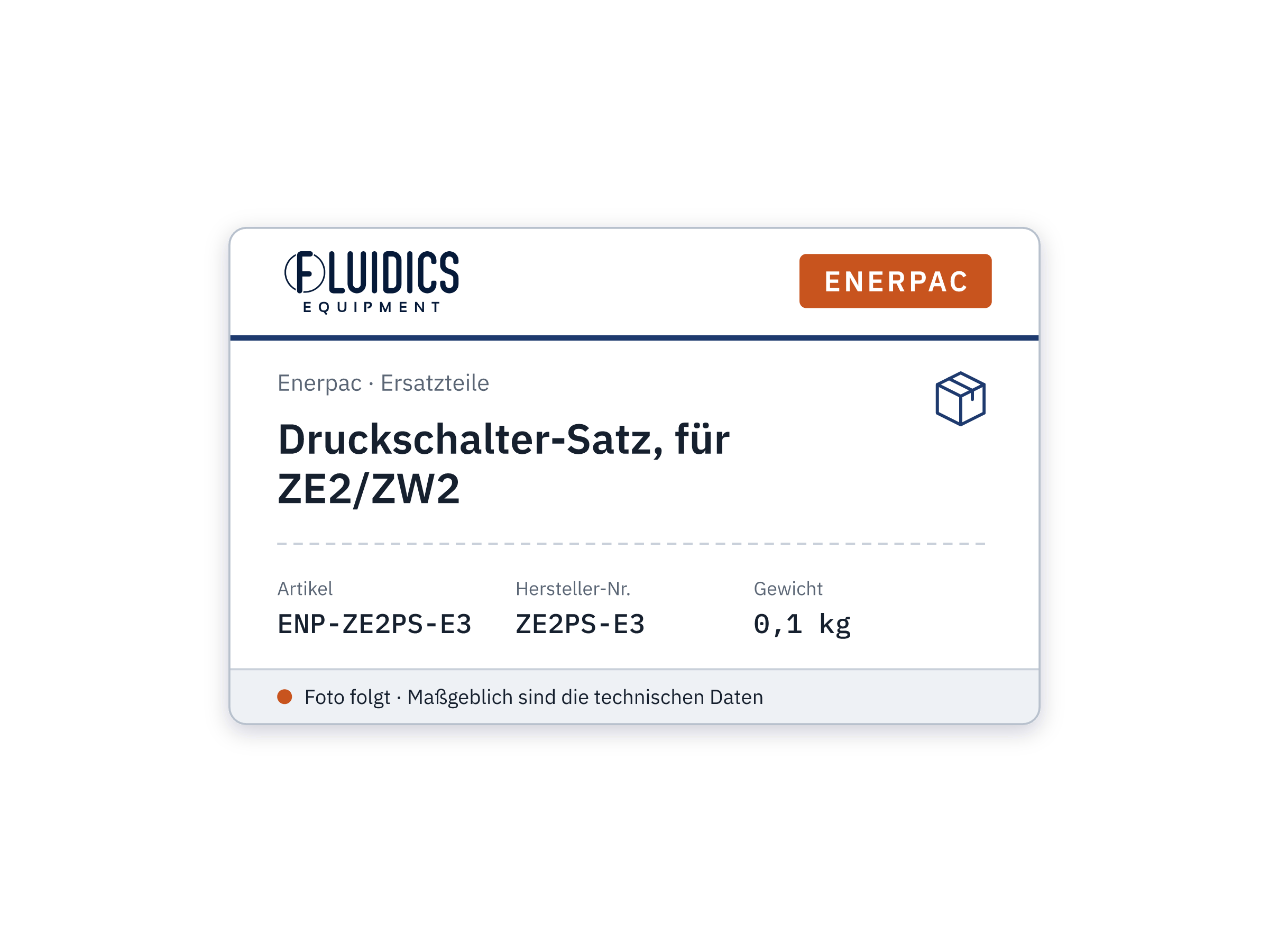 Pressure Switch Kit for ZE2/ZW2 - Enerpac ZE2PS-E3