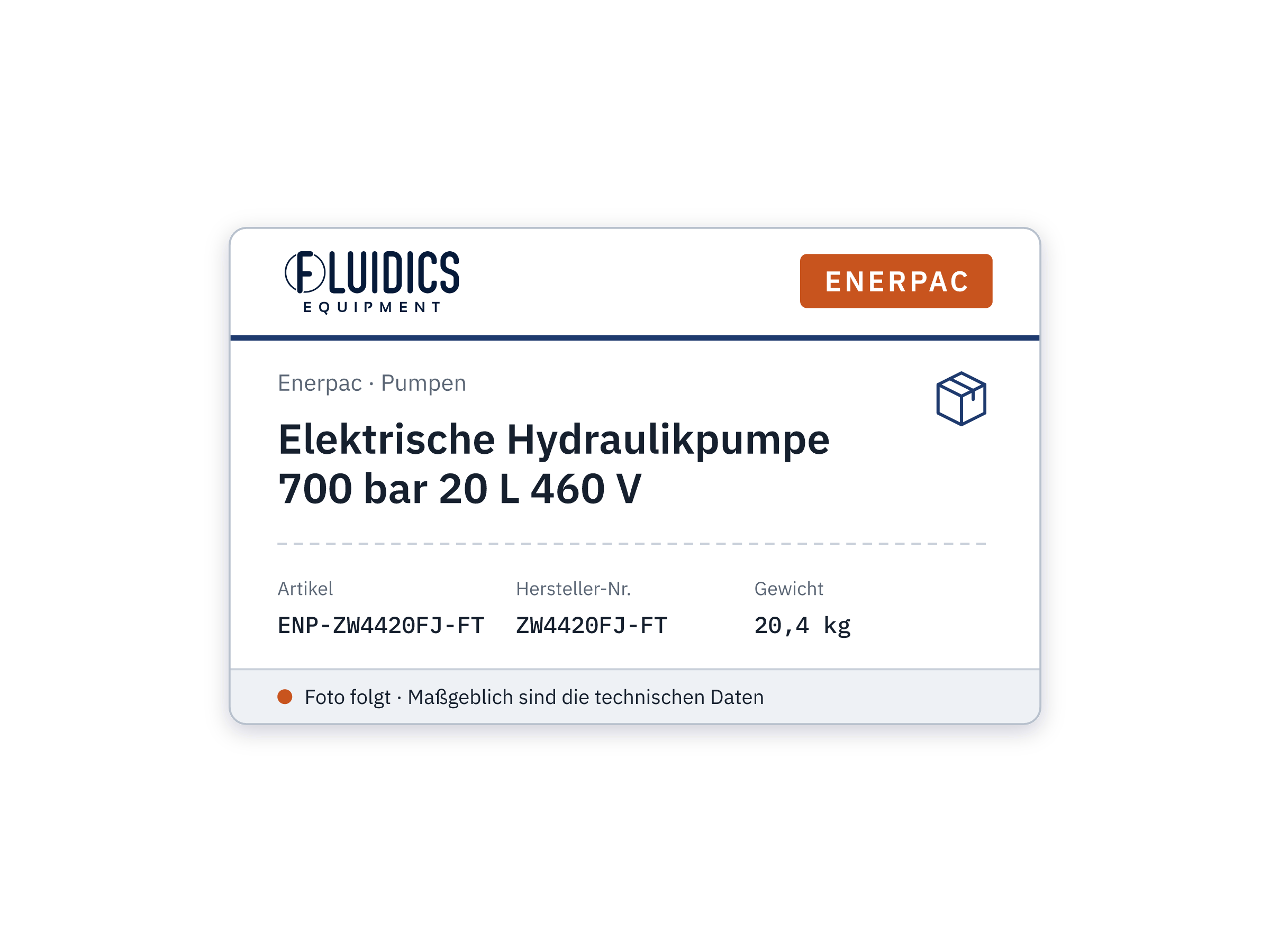 Elektrische Hydraulikpumpe 700 bar 20 L 460 V - Enerpac ZW4420FJ-FT
