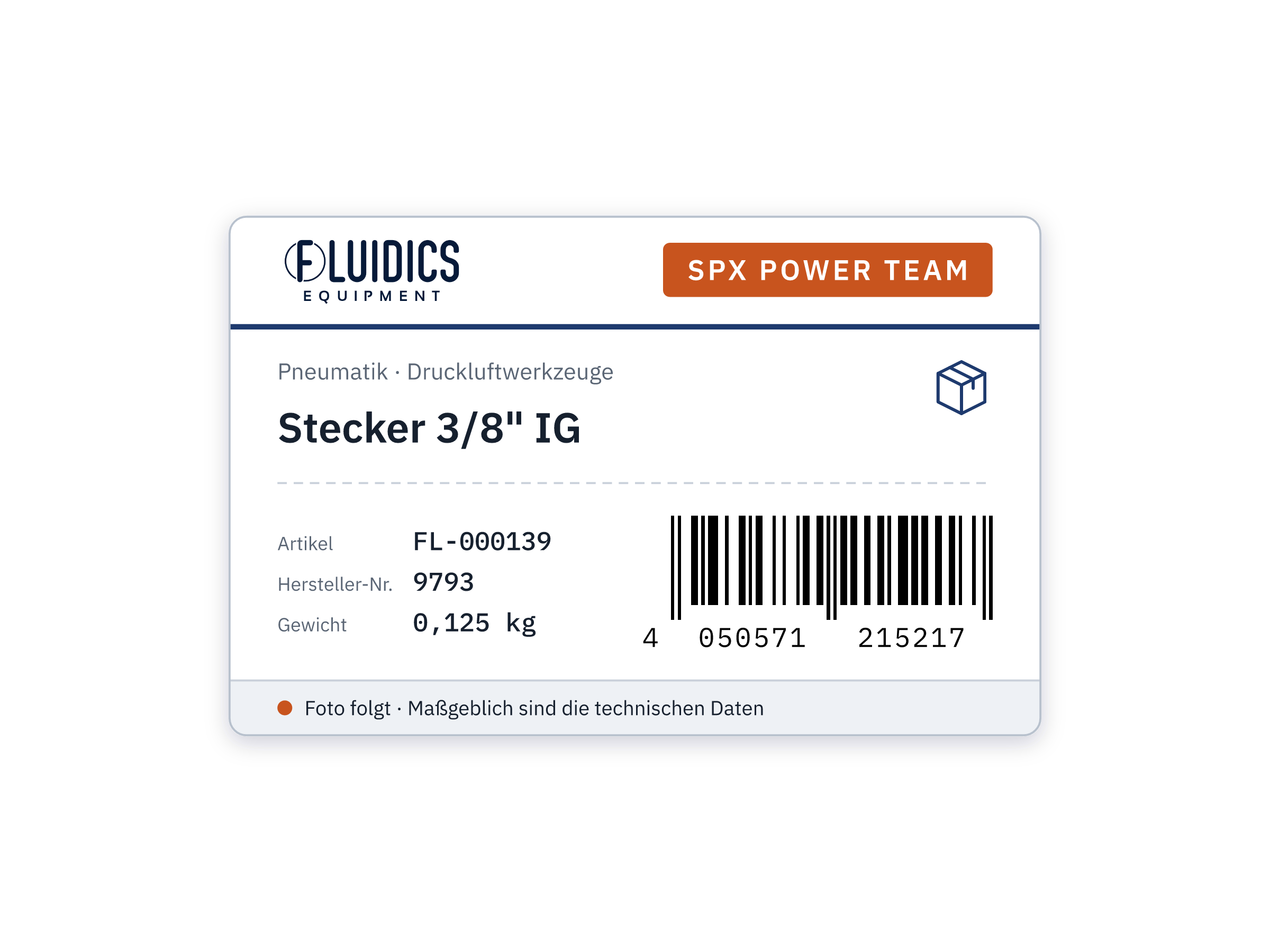Stecker 3/8" IG von SPX Power Team
