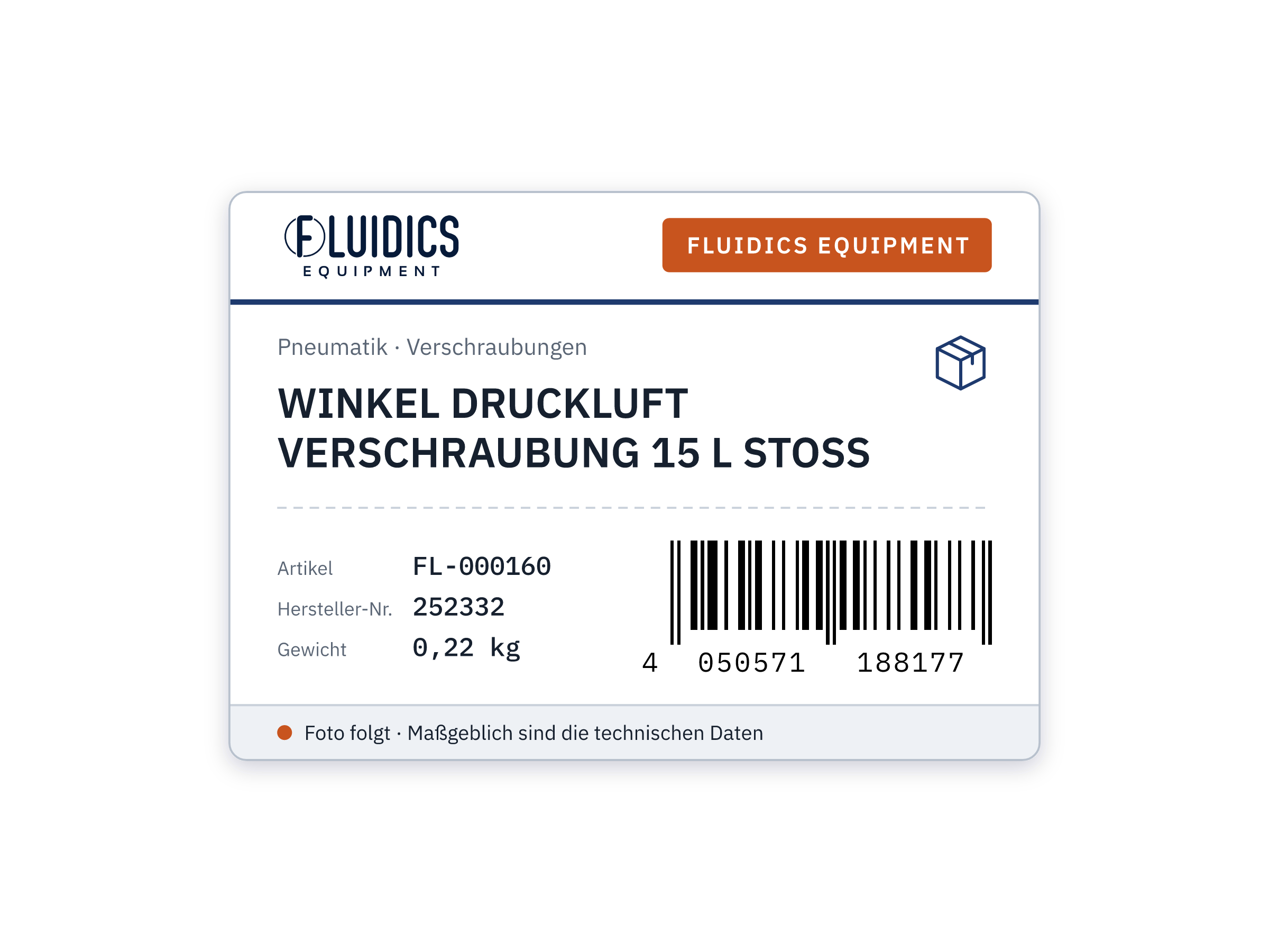 WINKEL DRUCKLUFT VERSCHRAUBUNG 15 L STOSS
