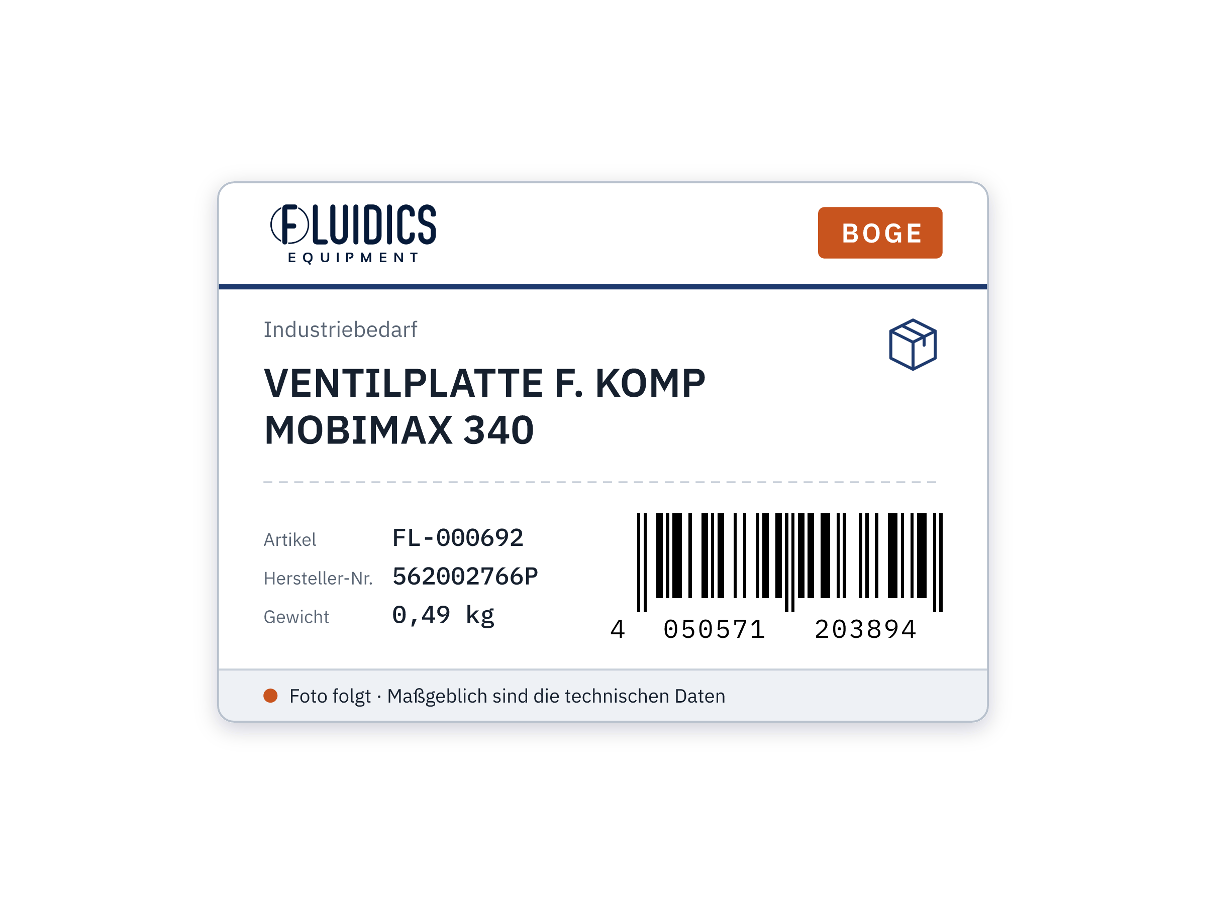 BOGE VENTILPLATTE F. KOMP MOBIMAX 340 von Boge