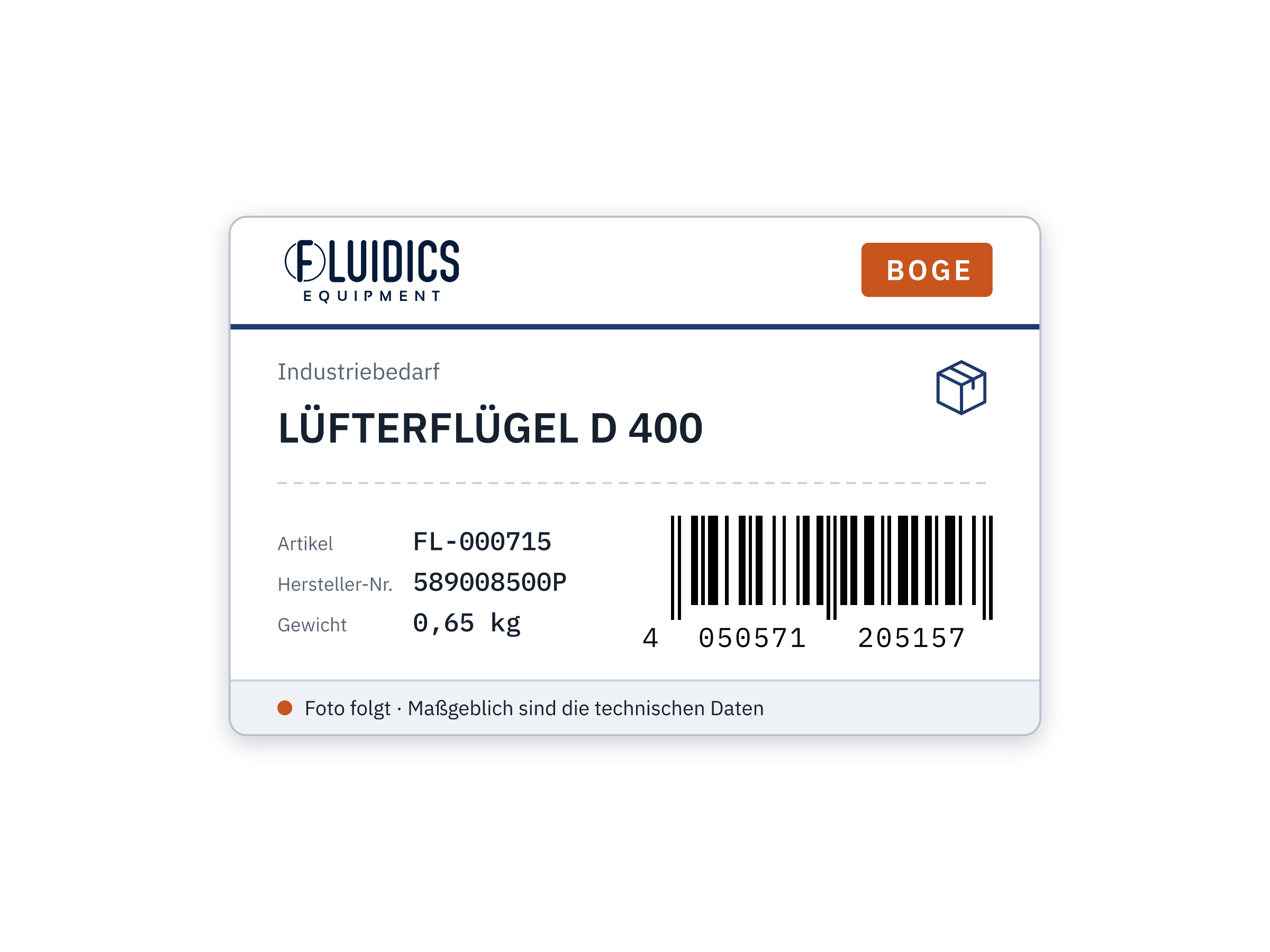 BOGE LÜFTERFLÜGEL D 400 von Boge