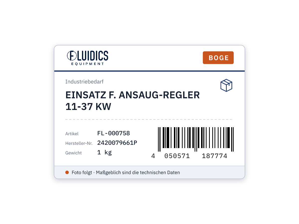 BOGE EINSATZ F. ANSAUG-REGLER 11-37 KW von Boge
