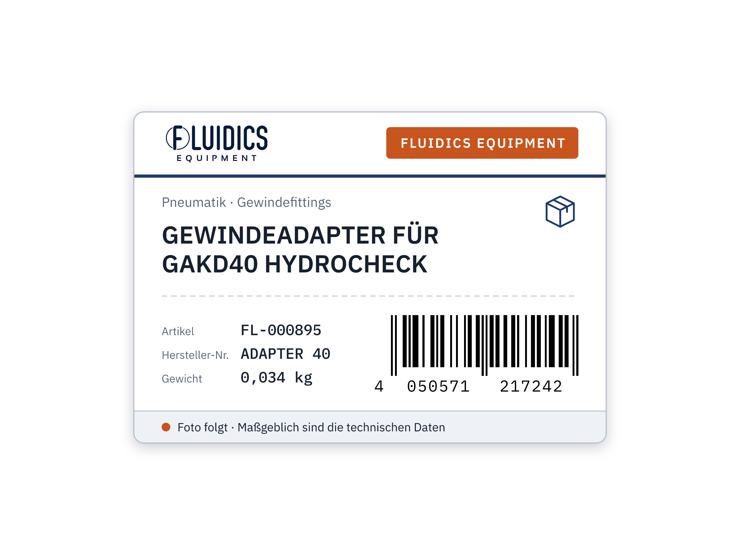 GEWINDEADAPTER FÜR GAKD40 HYDROCHECK