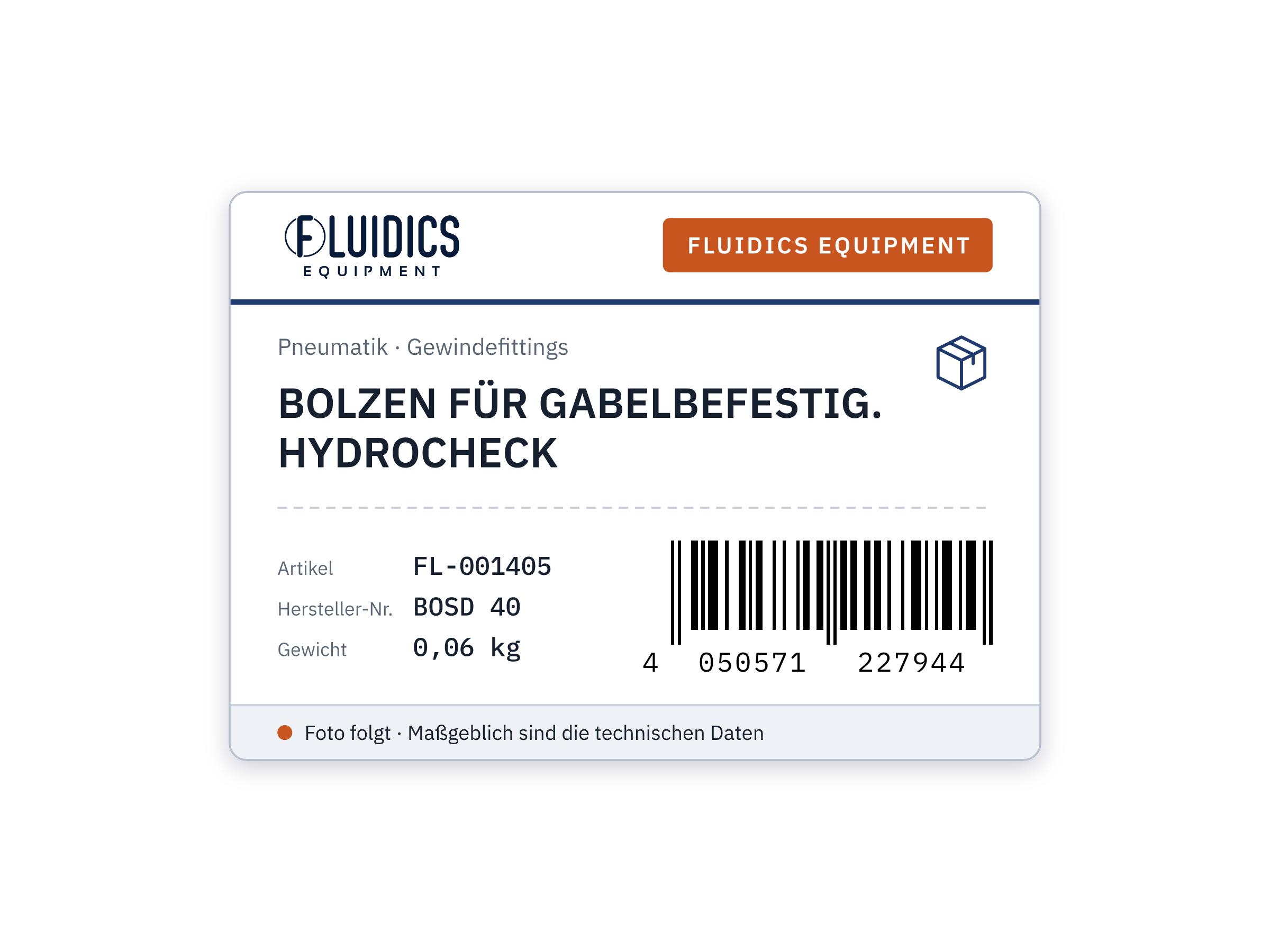 BOLZEN FÜR GABELBEFESTIG. HYDROCHECK