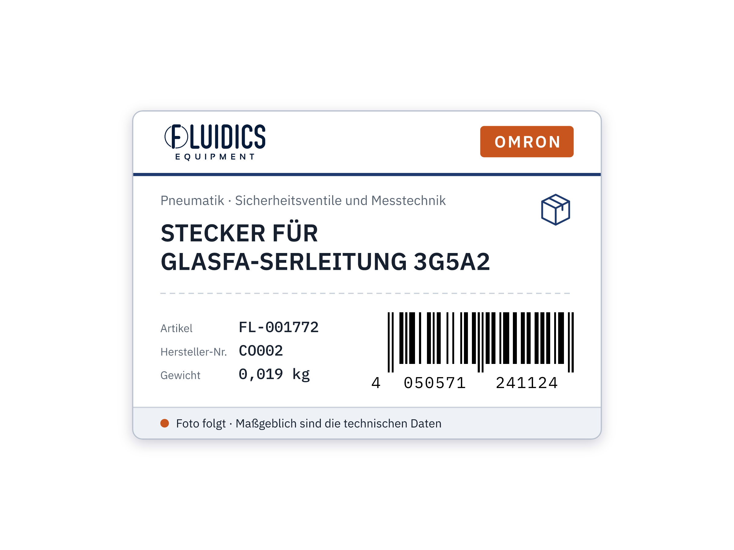 OMRON STECKER FÜR GLASFA-SERLEITUNG 3G5A2 von Omron
