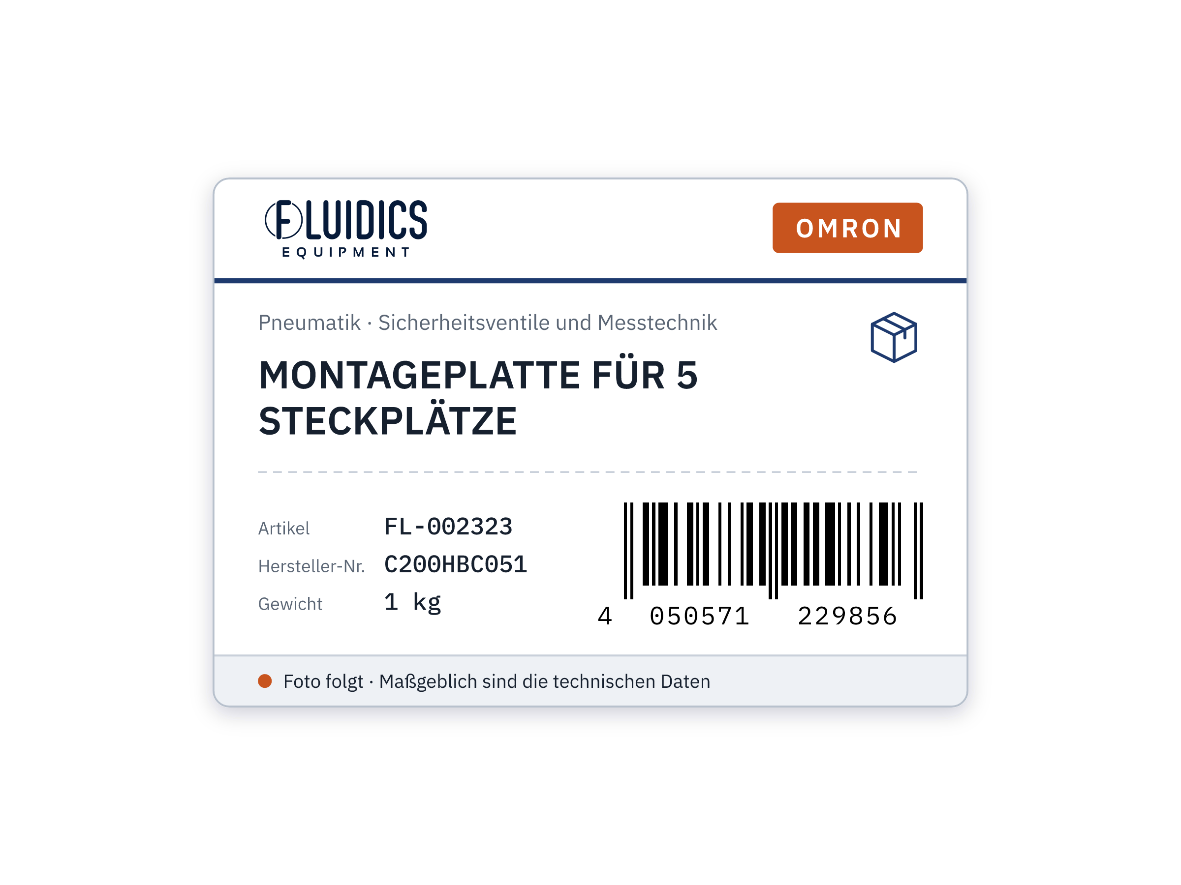OMRON MONTAGEPLATTE FÜR 5 STECKPLÄTZE von Omron