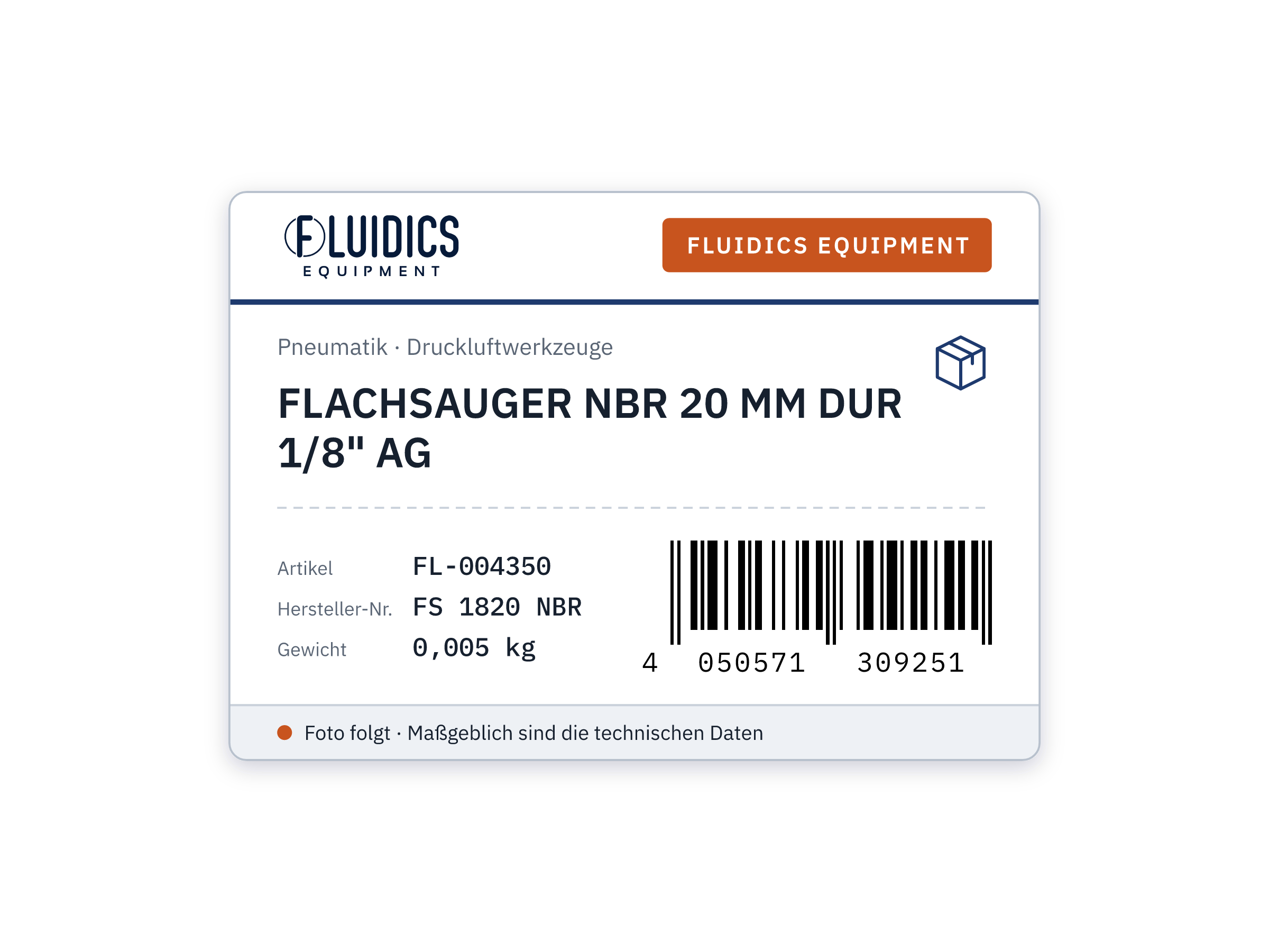 FLACHSAUGER NBR 20 MM DUR 1/8" AG
