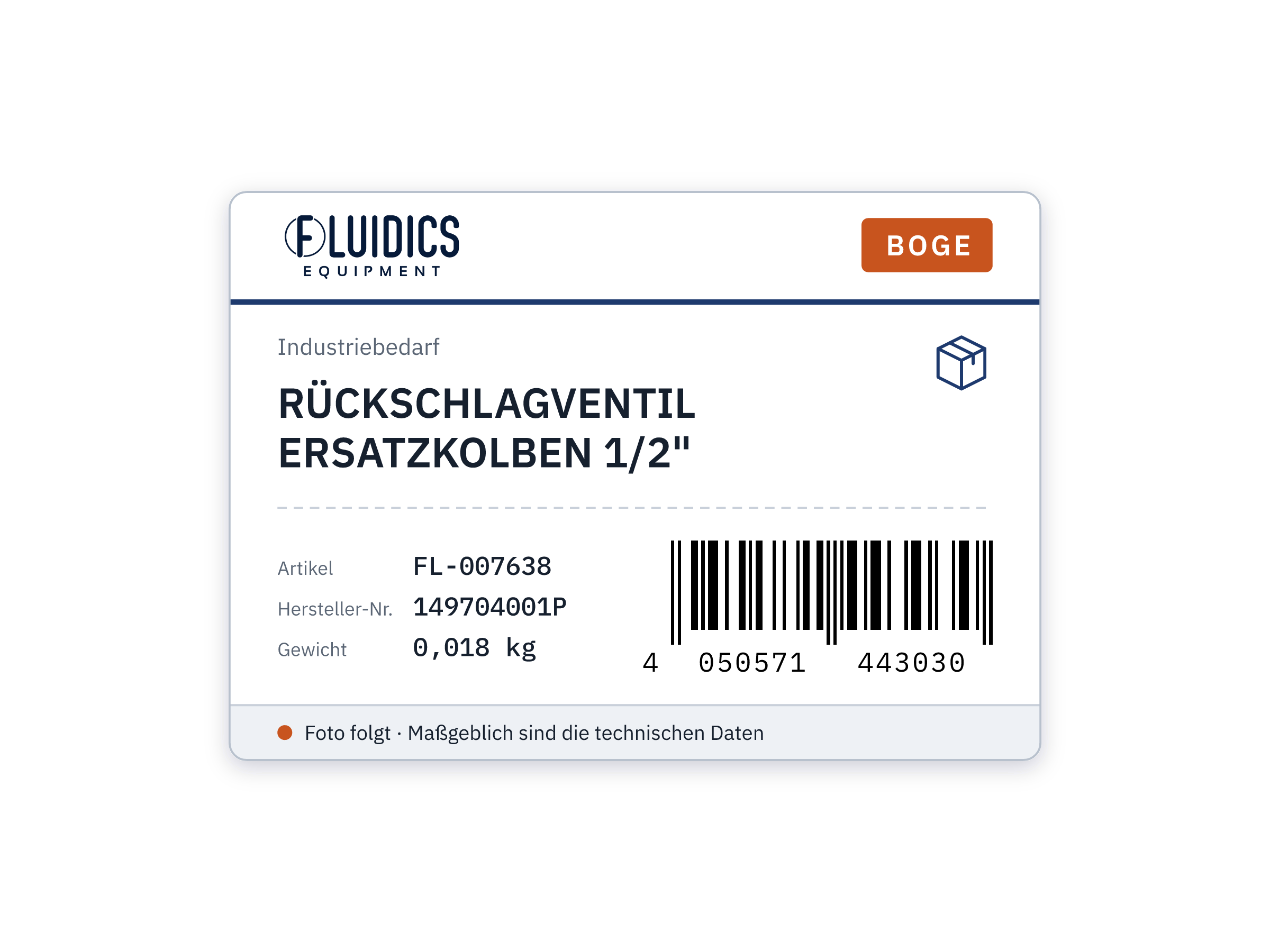 BOGE RÜCKSCHLAGVENTIL ERSATZKOLBEN 1/2" von Boge
