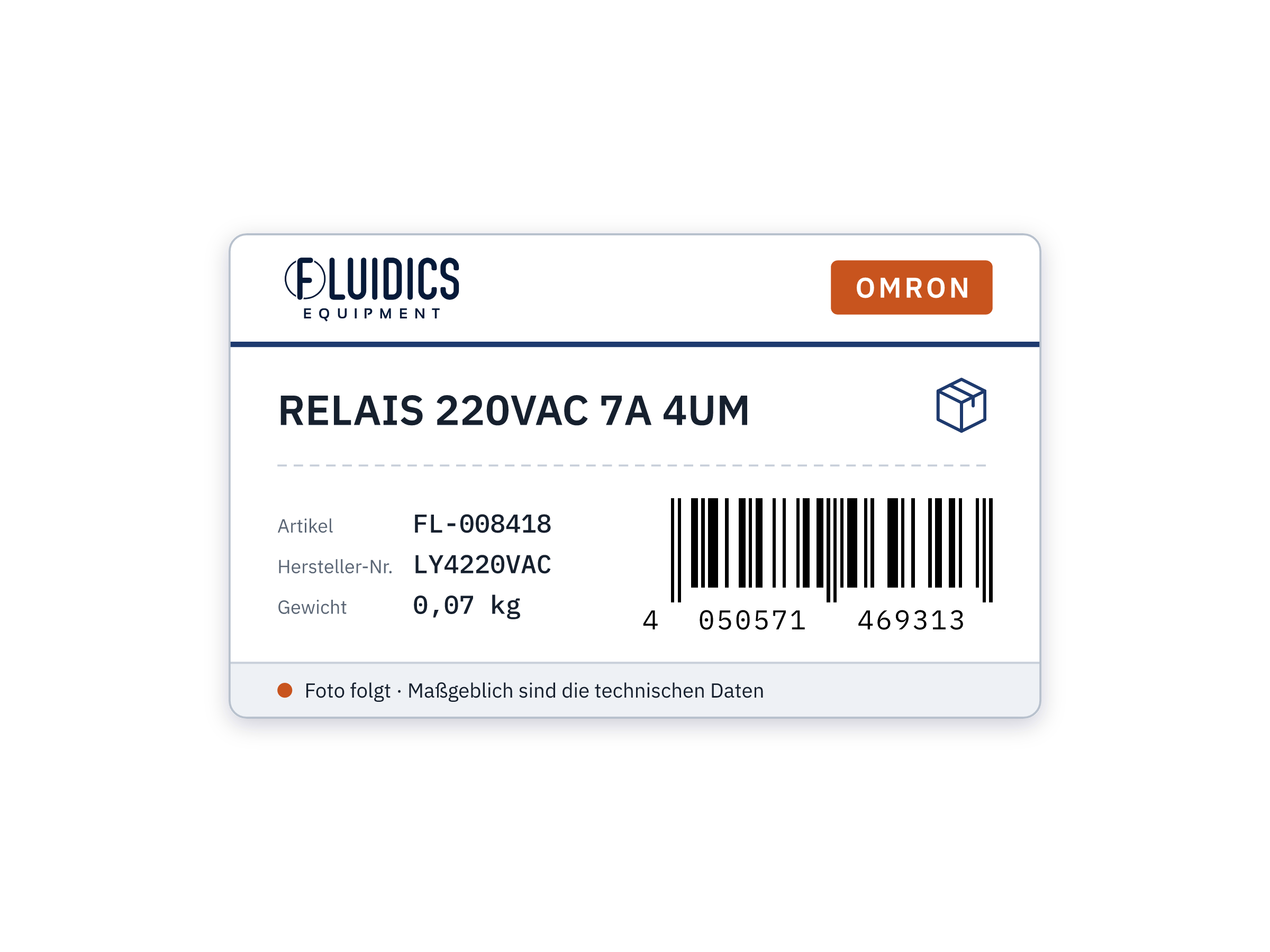 OMRON RELAIS 220VAC 7A 4UM von Omron