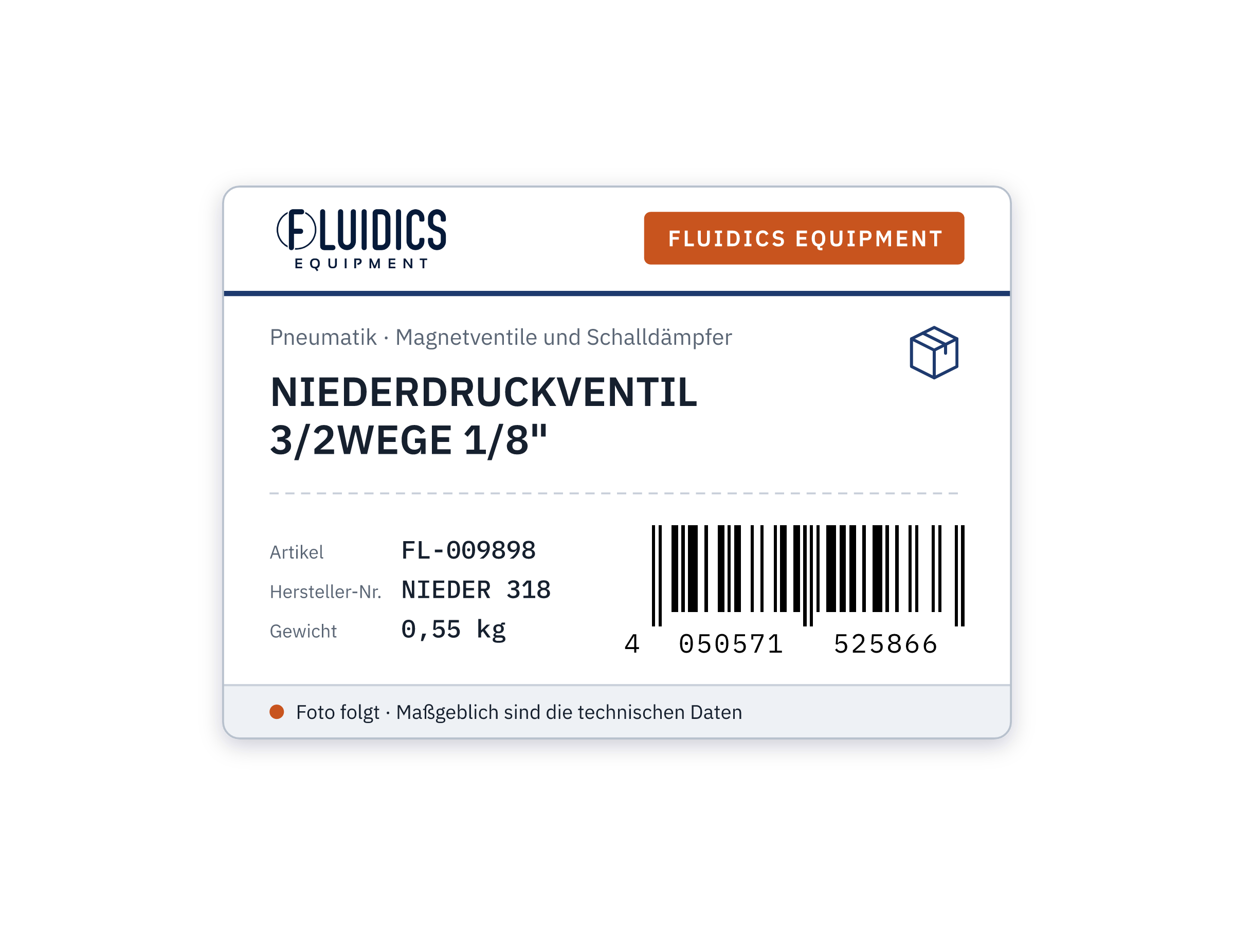 NIEDERDRUCKVENTIL 3/2WEGE 1/8"