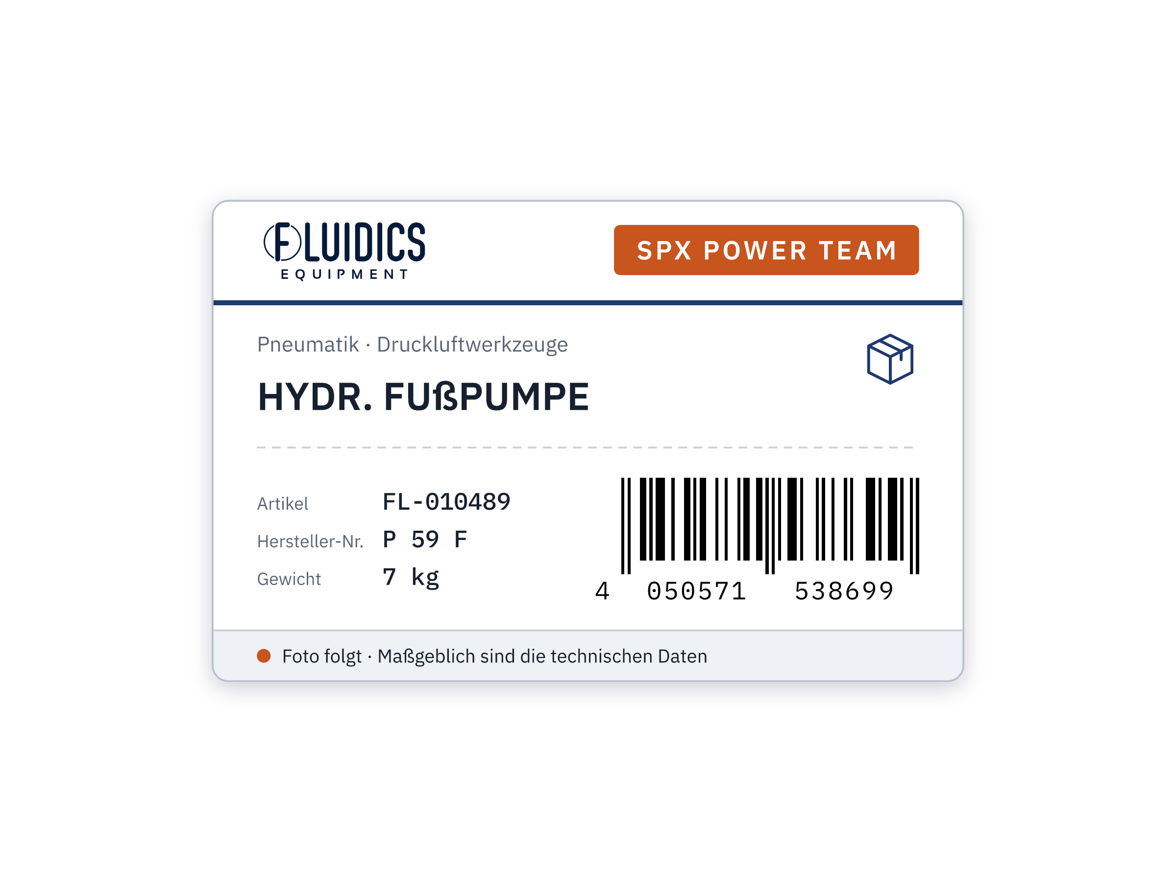 HYDR. FUßPUMPE von SPX Power Team