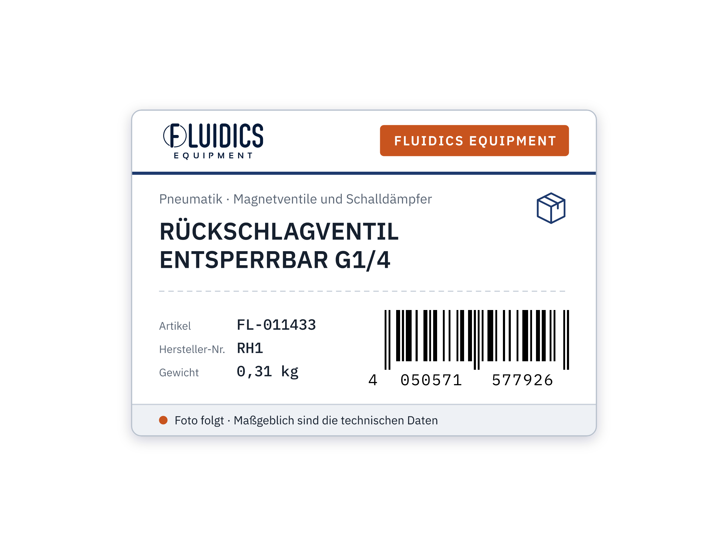 RÜCKSCHLAGVENTIL ENTSPERRBAR G1/4