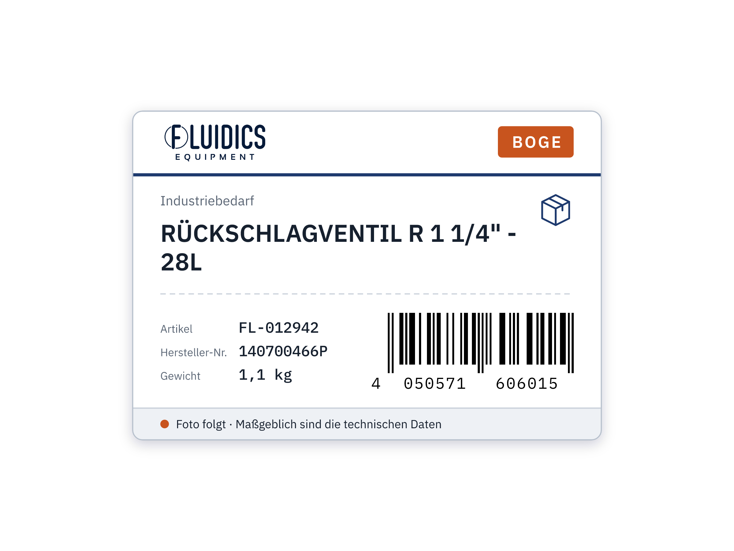 BOGE RÜCKSCHLAGVENTIL R 1 1/4" - 28L von Boge